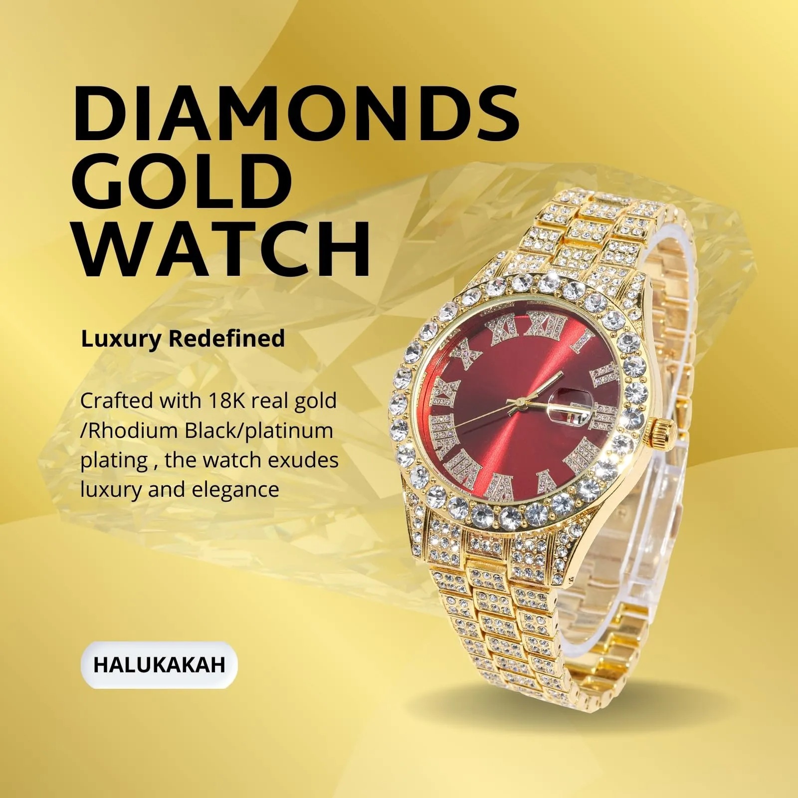 HALUKAKAH Orologio con Diamanti per Bambini - Placcato Oro 18 Carati - immagine 2