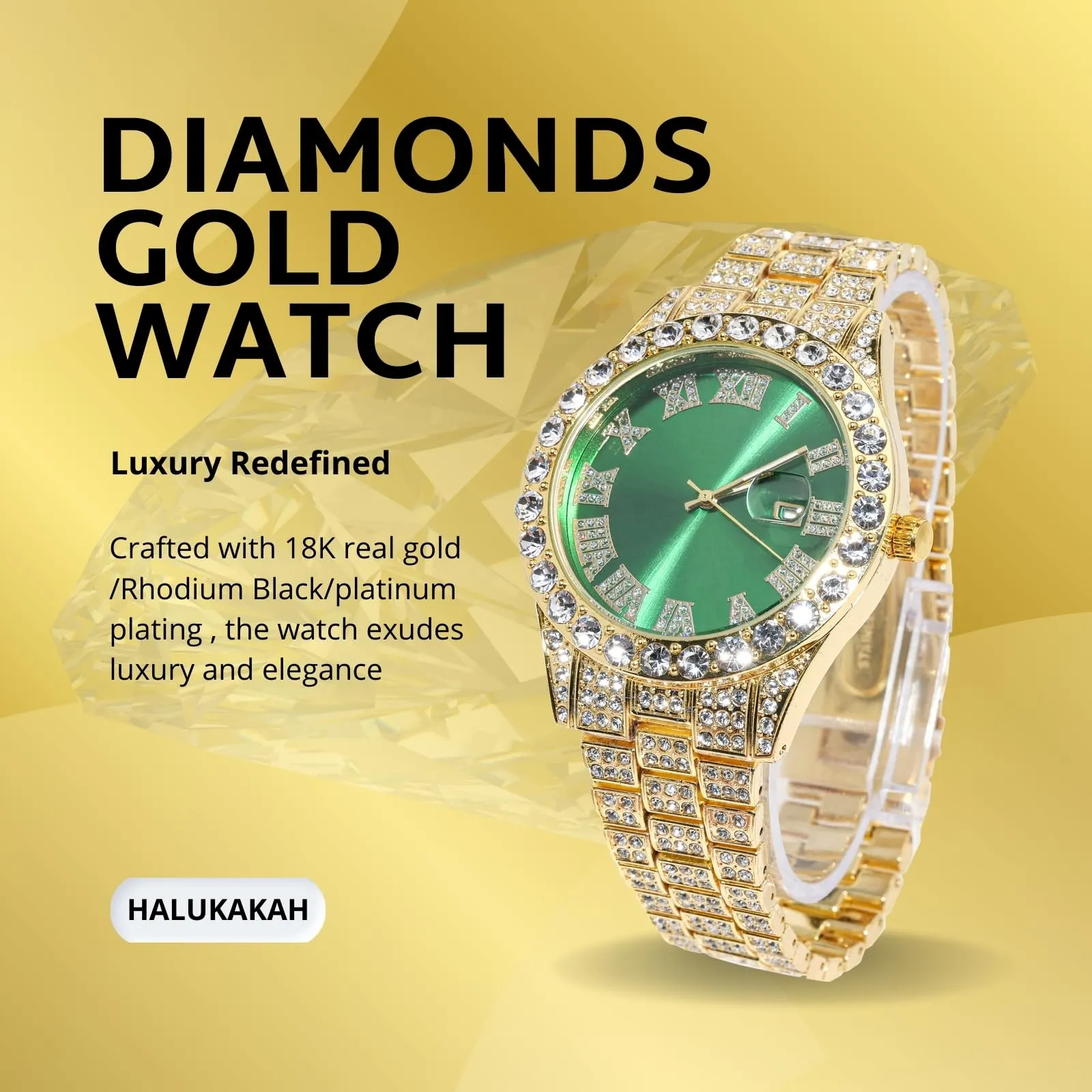 HALUKAKAH Orologio con Diamanti per Bambini - Placcato Oro 18 Carati - immagine 2