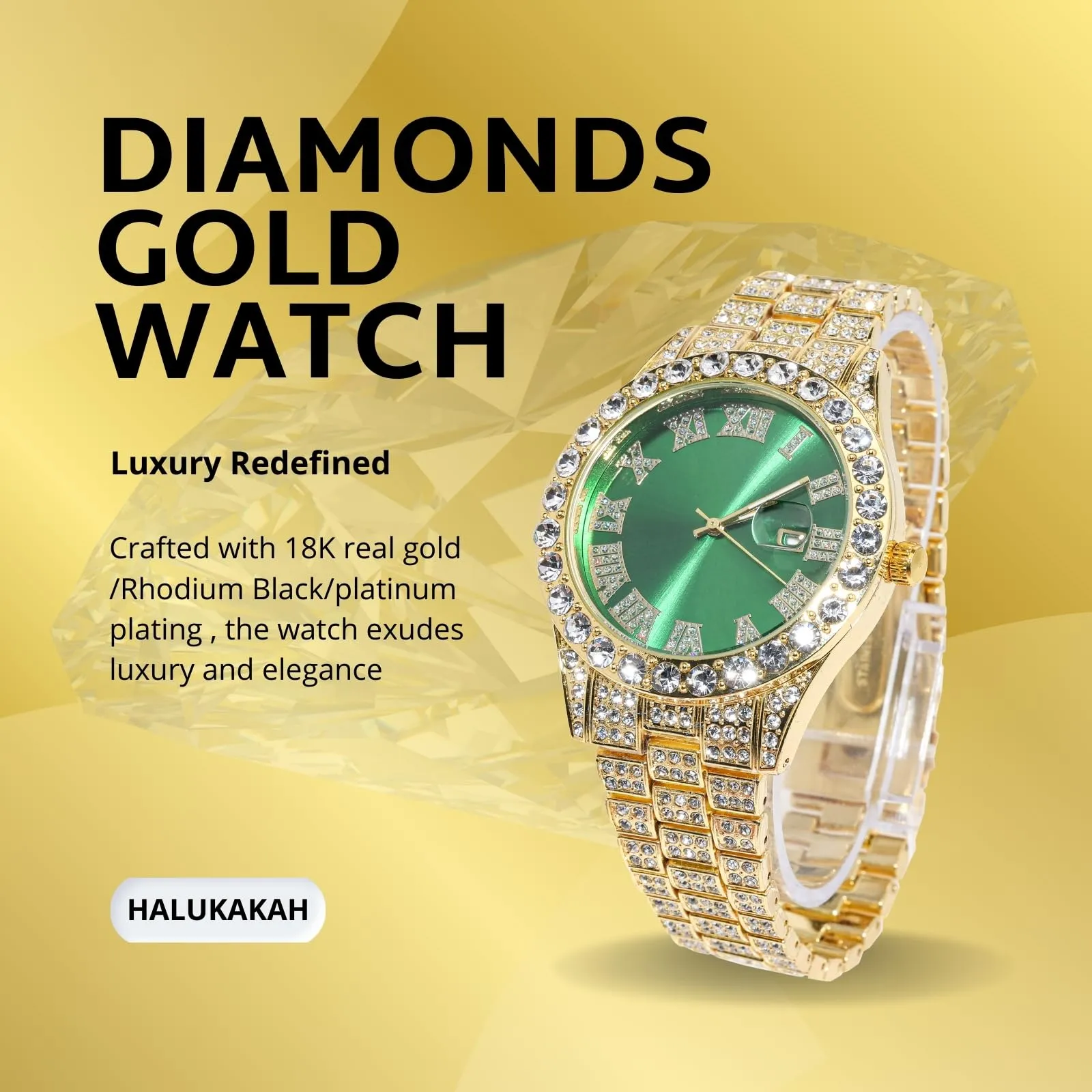 Halukakah Orologio con Diamanti per Bambini - Placcato Oro 18 Carati - immagine 2