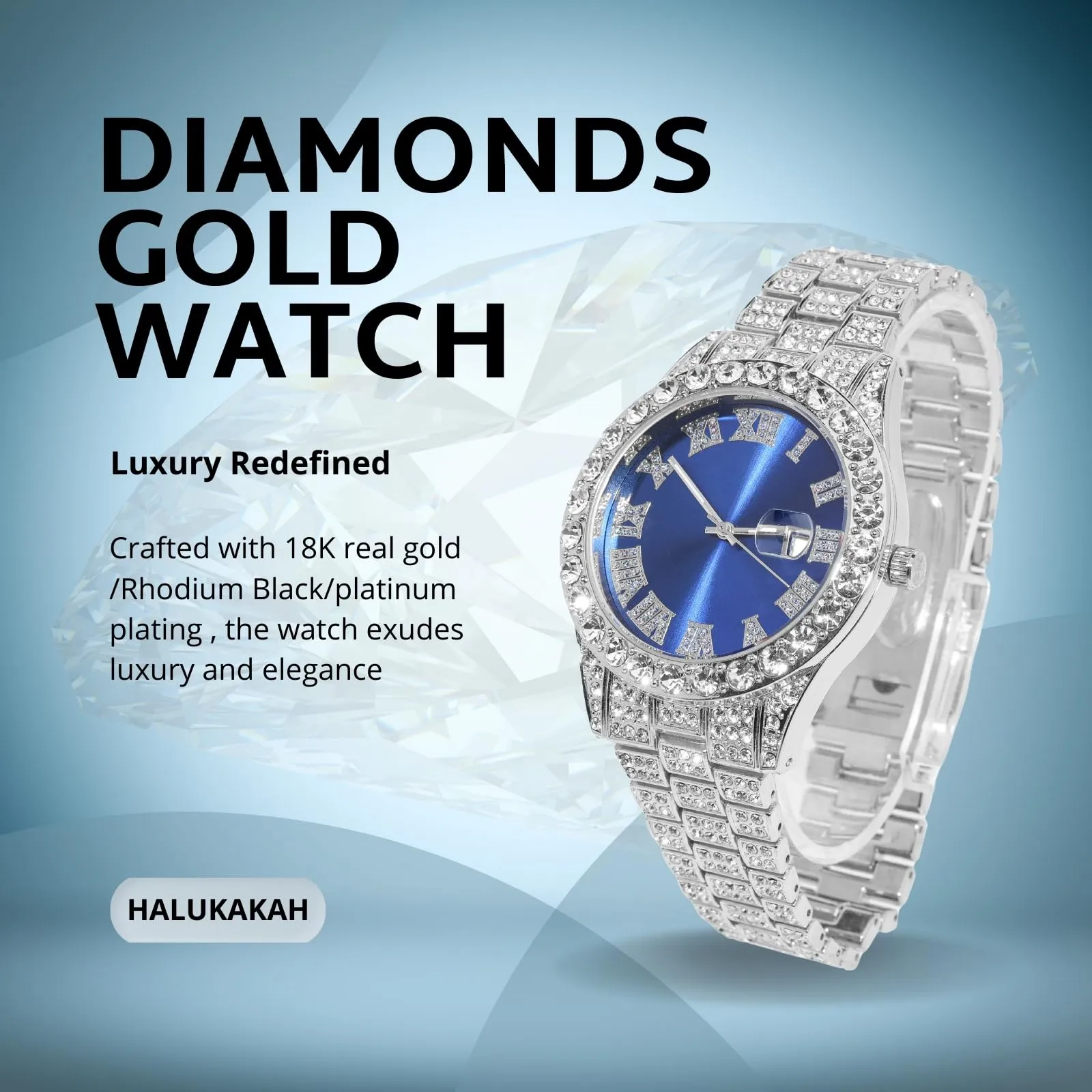 HALUKAKAH Orologio con Diamanti per Bambini - Placcato Platino - immagine 2