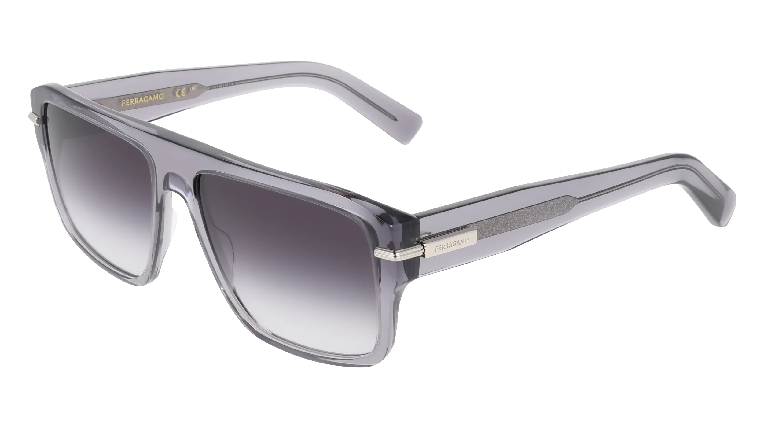 Ferragamo SF2078SLBI 020 Occhiali da sole Acetato Grigio Squadrata Normale Sfumato - immagine 1