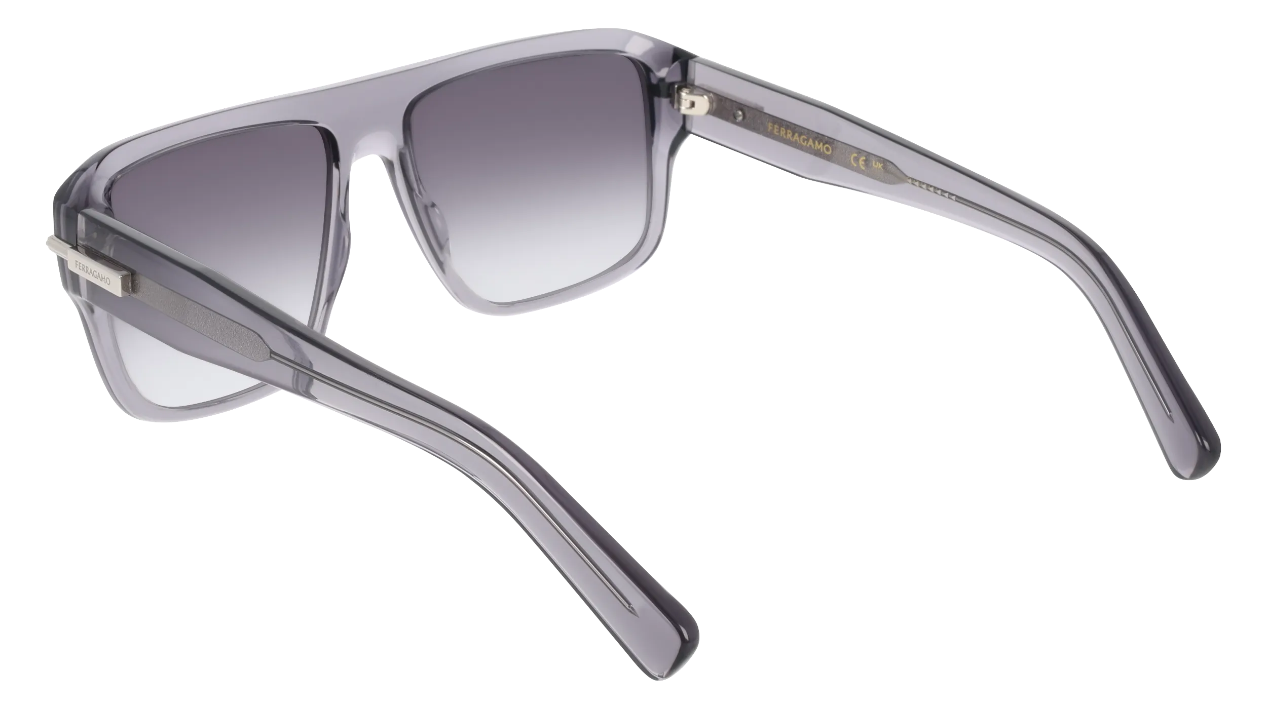 Ferragamo SF2078SLBI 020 Occhiali da sole Acetato Grigio Squadrata Normale Sfumato - immagine 4