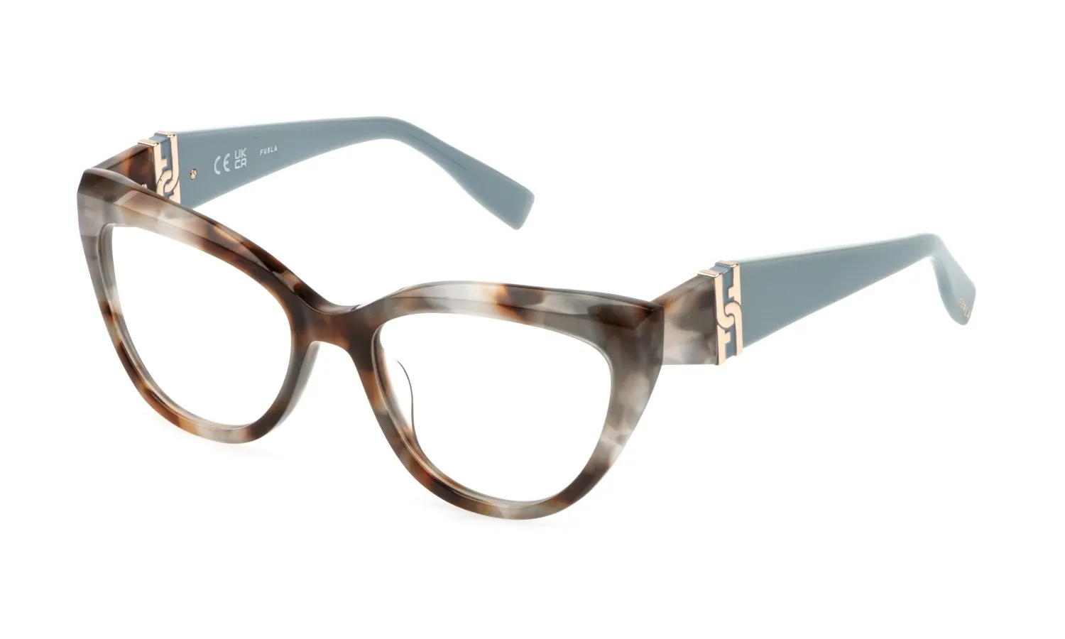 Furla VFU867 03KA Montature da vista Acetato Havana Farfalla - immagine 1
