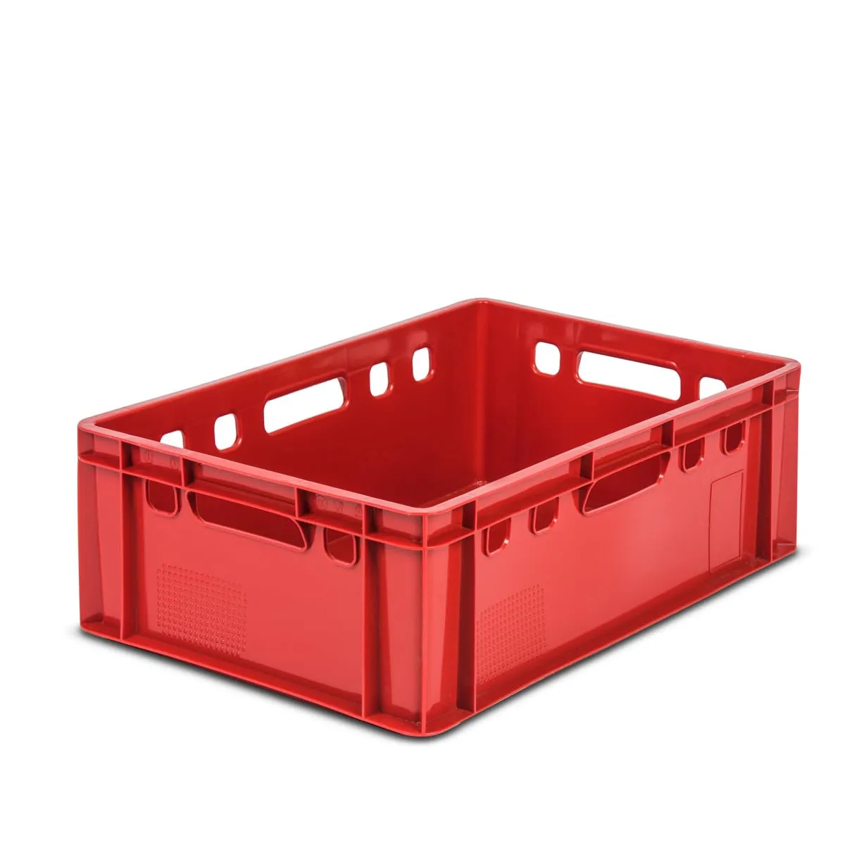 Gardivo - Lot de 5 caisses E2 rouges, 60 x 40 x 20 cm - Scatola di archiviazione impilabile in plastica robusta - Adatta all'uso alimentare - immagine 3