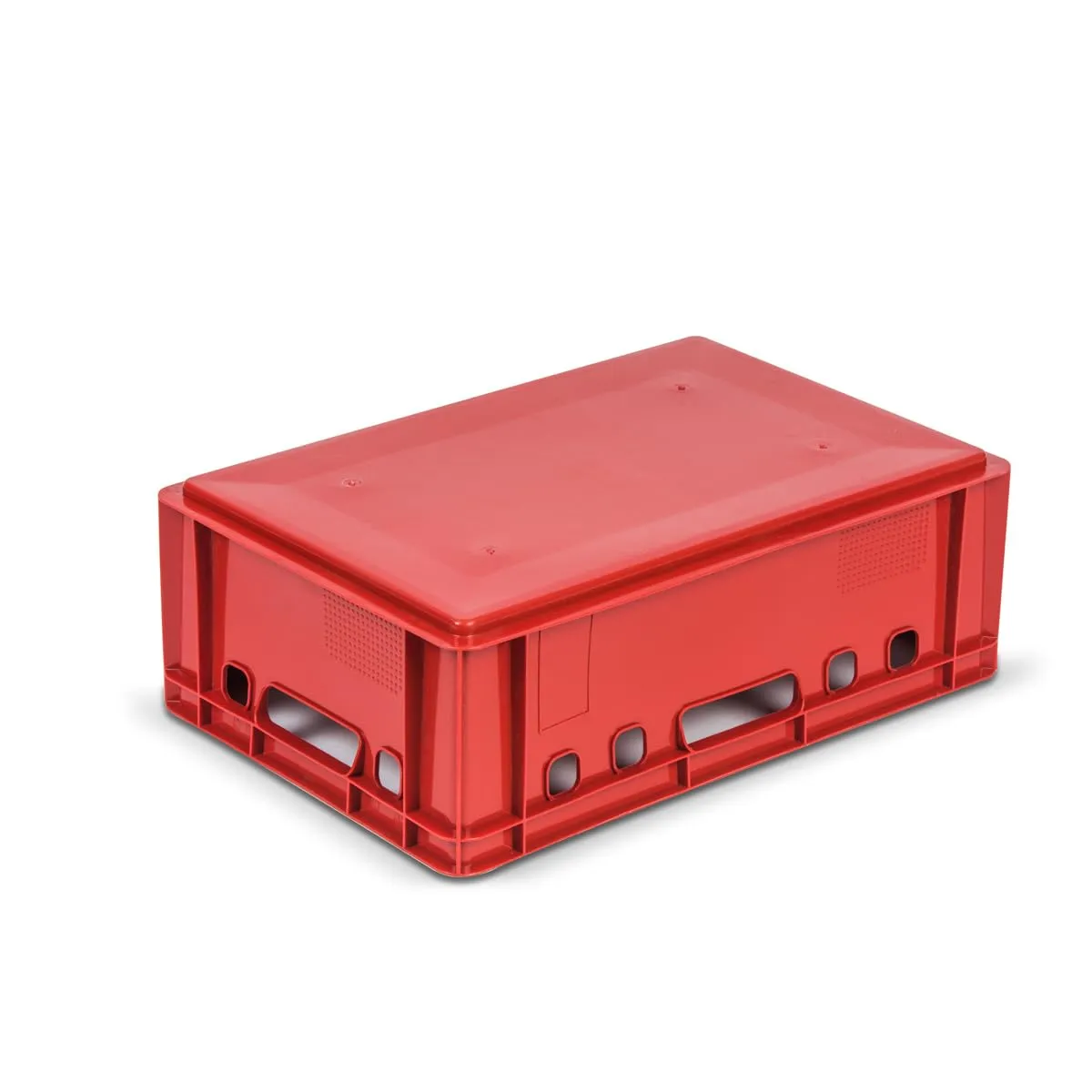 Gardivo - Lot de 5 caisses E2 rouges, 60 x 40 x 20 cm - Scatola di archiviazione impilabile in plastica robusta - Adatta all'uso alimentare - immagine 6