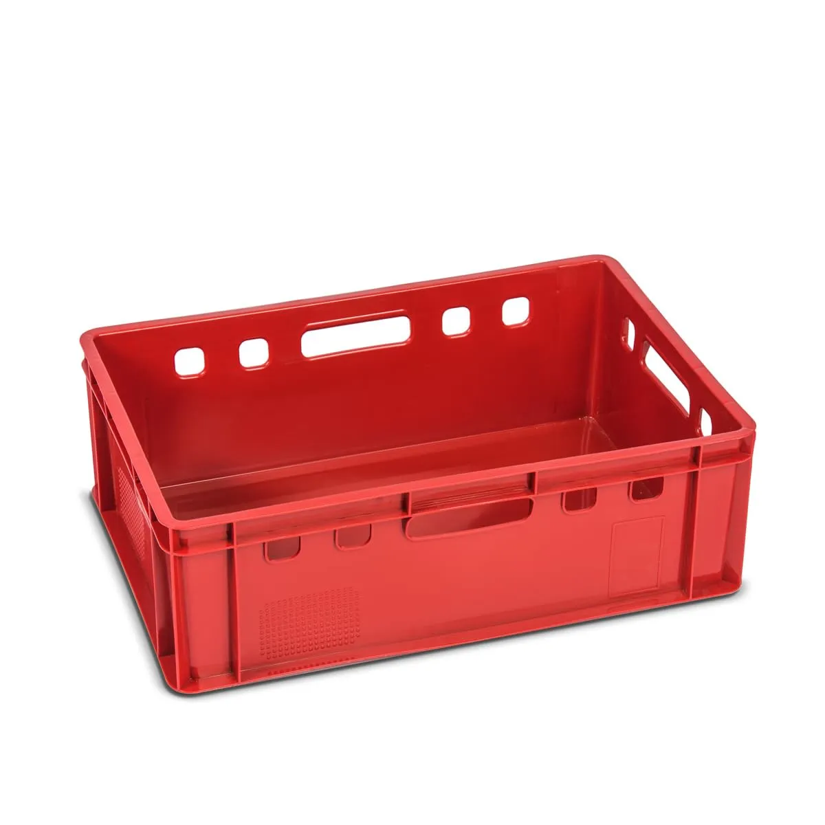 Gardivo - Lot de 5 caisses E2 rouges, 60 x 40 x 20 cm - Scatola di archiviazione impilabile in plastica robusta - Adatta all'uso alimentare - immagine 7