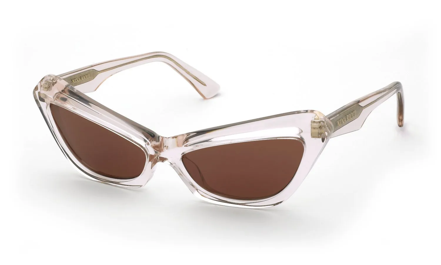 Nina Ricci SNR405 846 Occhiali da sole Acetato Giallo Marrone Cat Eye Normale - immagine 1