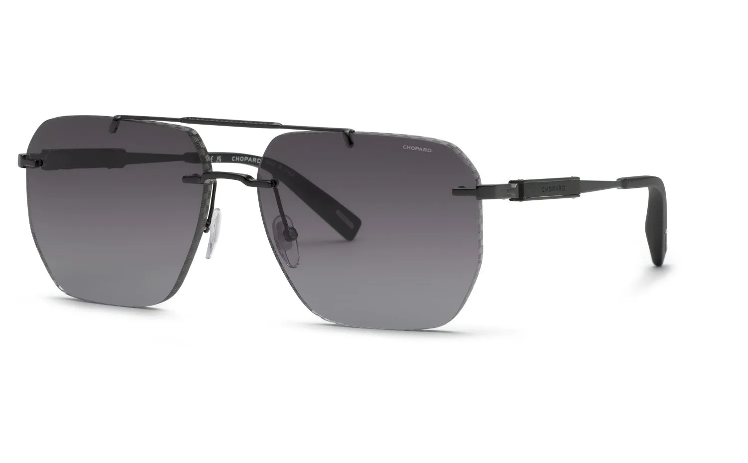 Chopard SCHL53 672 Occhiali da sole Metallo Oro Fumo Squadrata Antiriflesso Sfumato - immagine 1