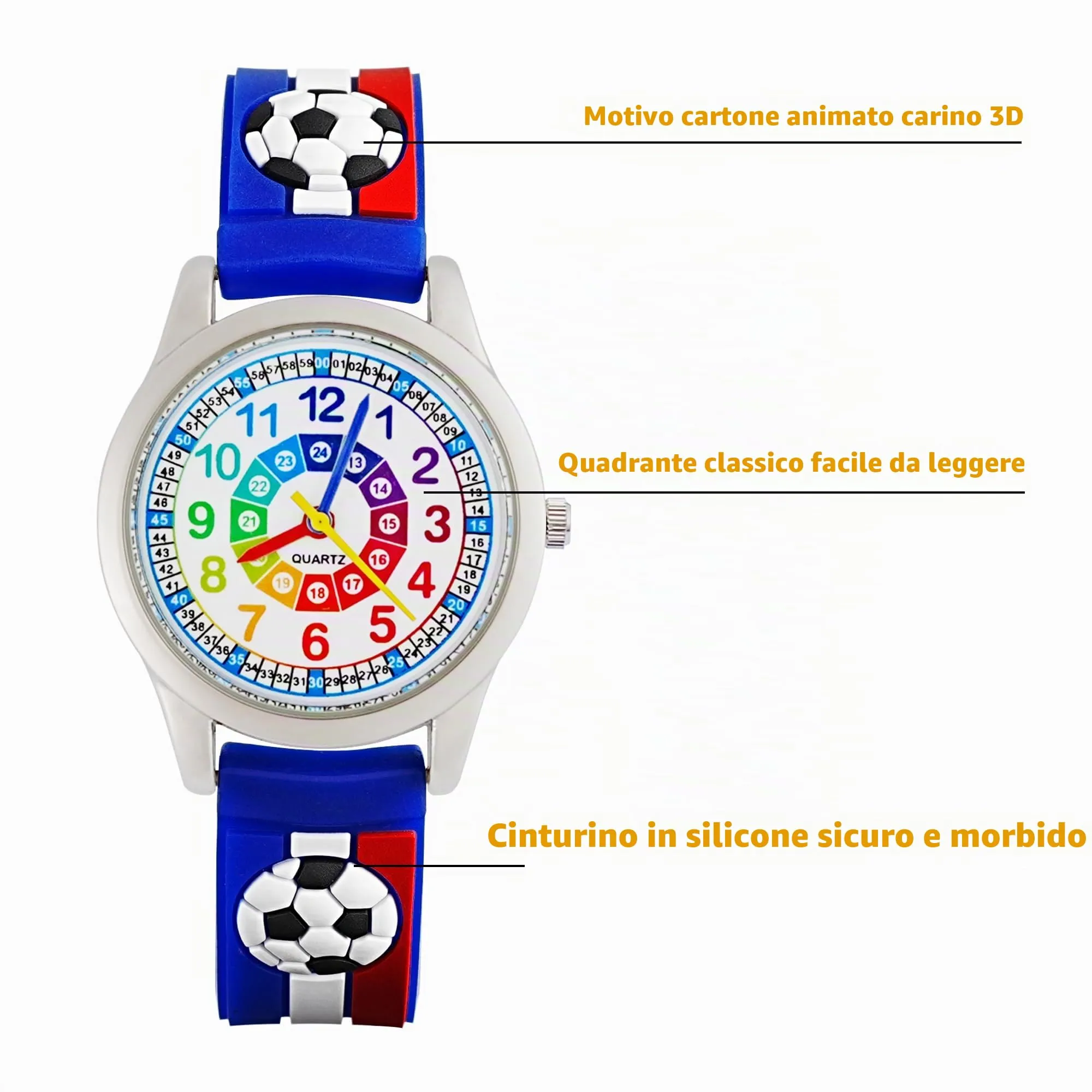 MUXIJIA Orologio Educativo per Bambini - Analogico Quarzo Orologi da Polso per Ragazzi e Ragazze - 3D Cartone Animato Cinturino in Silicone Orologio per Bambini e Ragazzi da 3-10 Anni - immagine 5