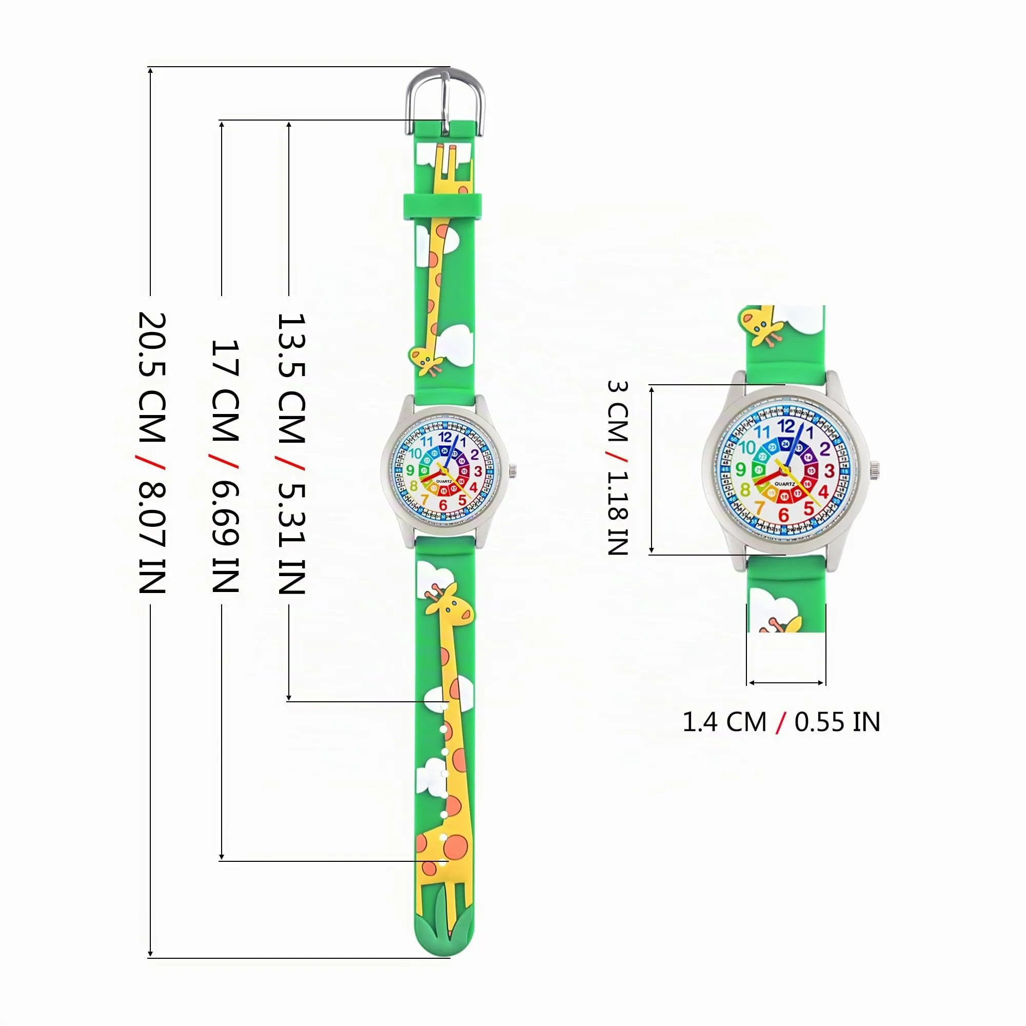 MUXIJIA Orologio Educativo per Bambini - Analogico Quarzo Orologi da Polso per Ragazzi e Ragazze - 3D Cartone Animato Cinturino in Silicone Orologio per Bambini e Ragazzi da 3-10 Anni - immagine 3