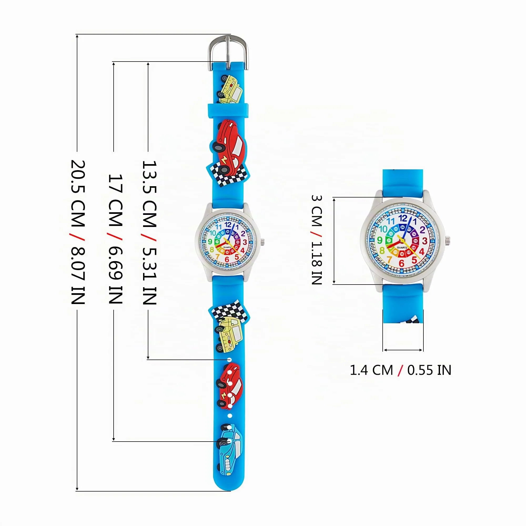 MUXIJIA Orologio Educativo per Bambini - Analogico Quarzo Orologi da Polso per Ragazzi e Ragazze - 3D Cartone Animato Cinturino in Silicone Orologio per Bambini e Ragazzi da 3-10 Anni - immagine 3