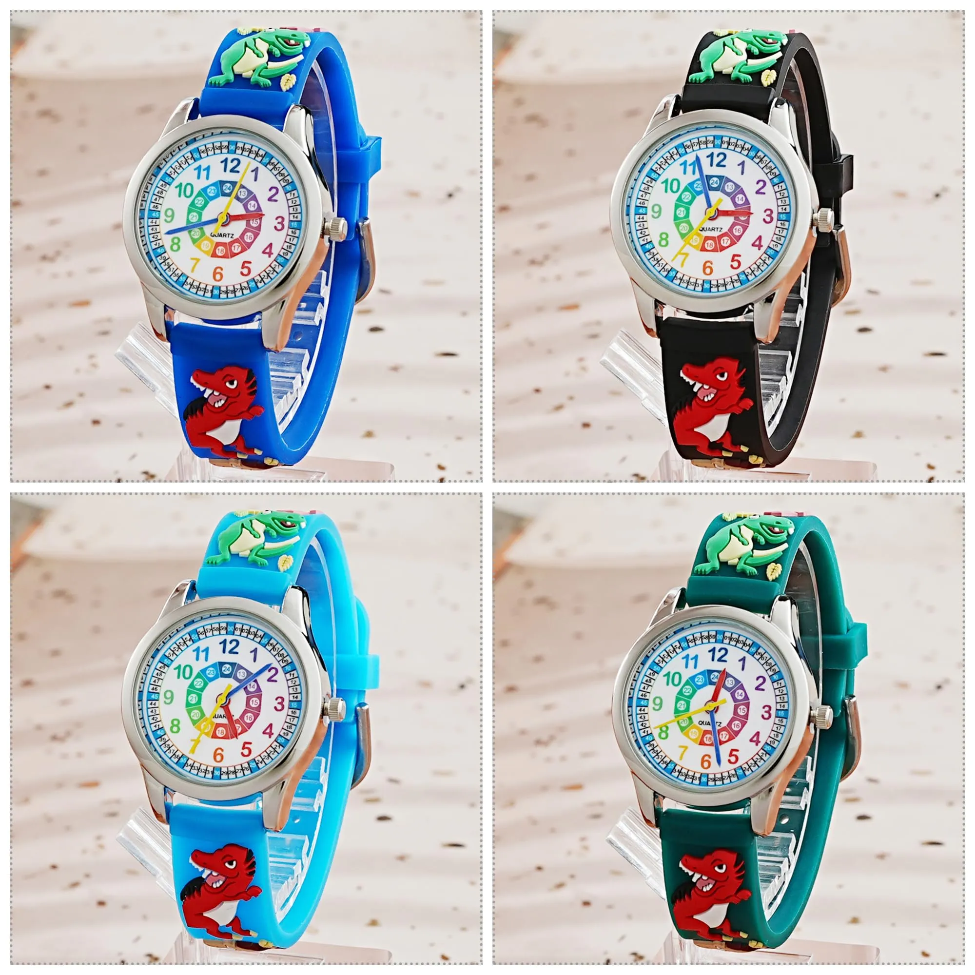 MUXIJIA Orologio Educativo per Bambini - Analogico Quarzo Orologi da Polso per Ragazzi e Ragazze - 3D Cartone Animato Cinturino in Silicone Orologio per Bambini e Ragazzi da 3-10 Anni - immagine 2