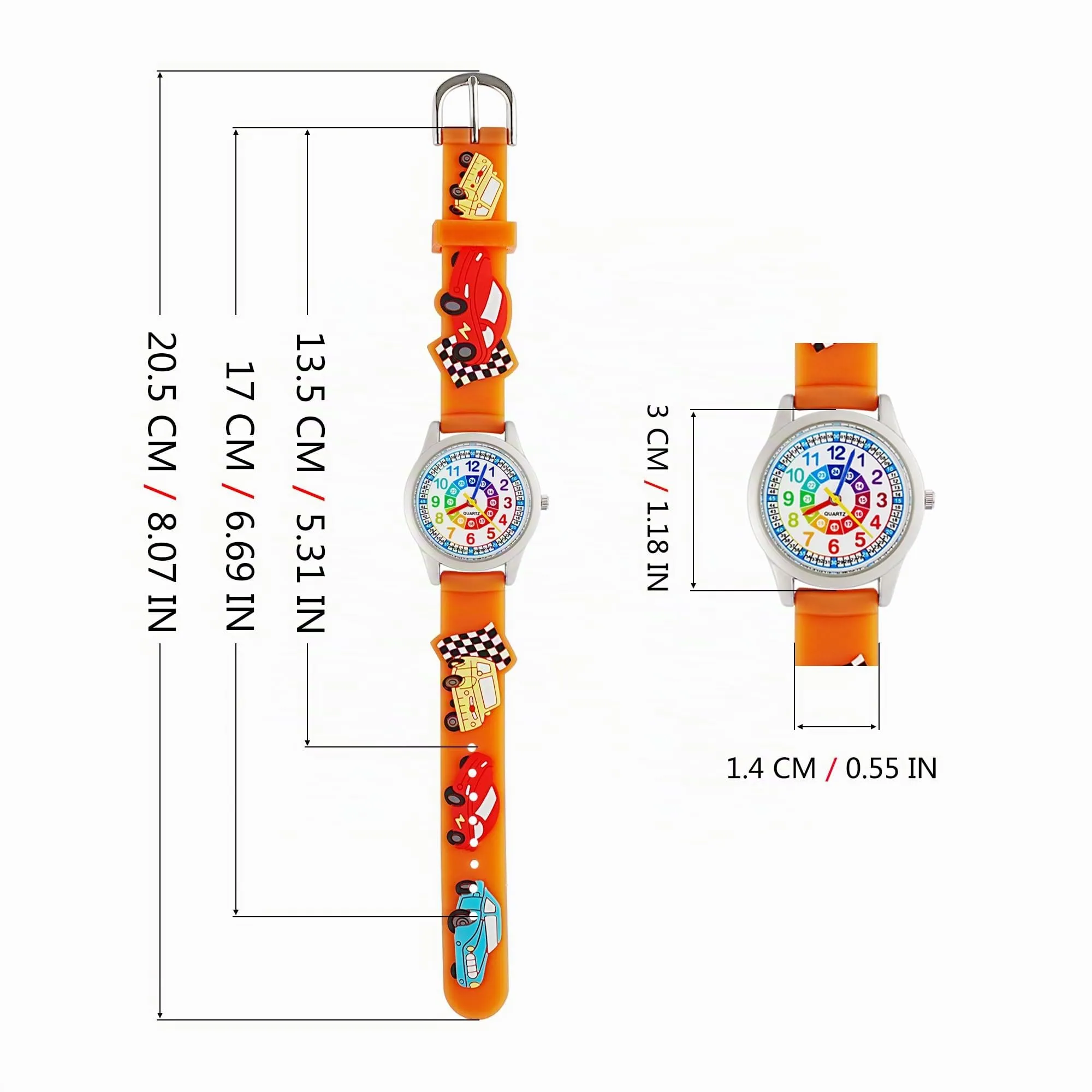 MUXIJIA Orologio Educativo per Bambini - Analogico Quarzo Orologi da Polso per Ragazzi e Ragazze - 3D Cartone Animato Cinturino in Silicone Orologio per Bambini e Ragazzi da 3-10 Anni - immagine 3