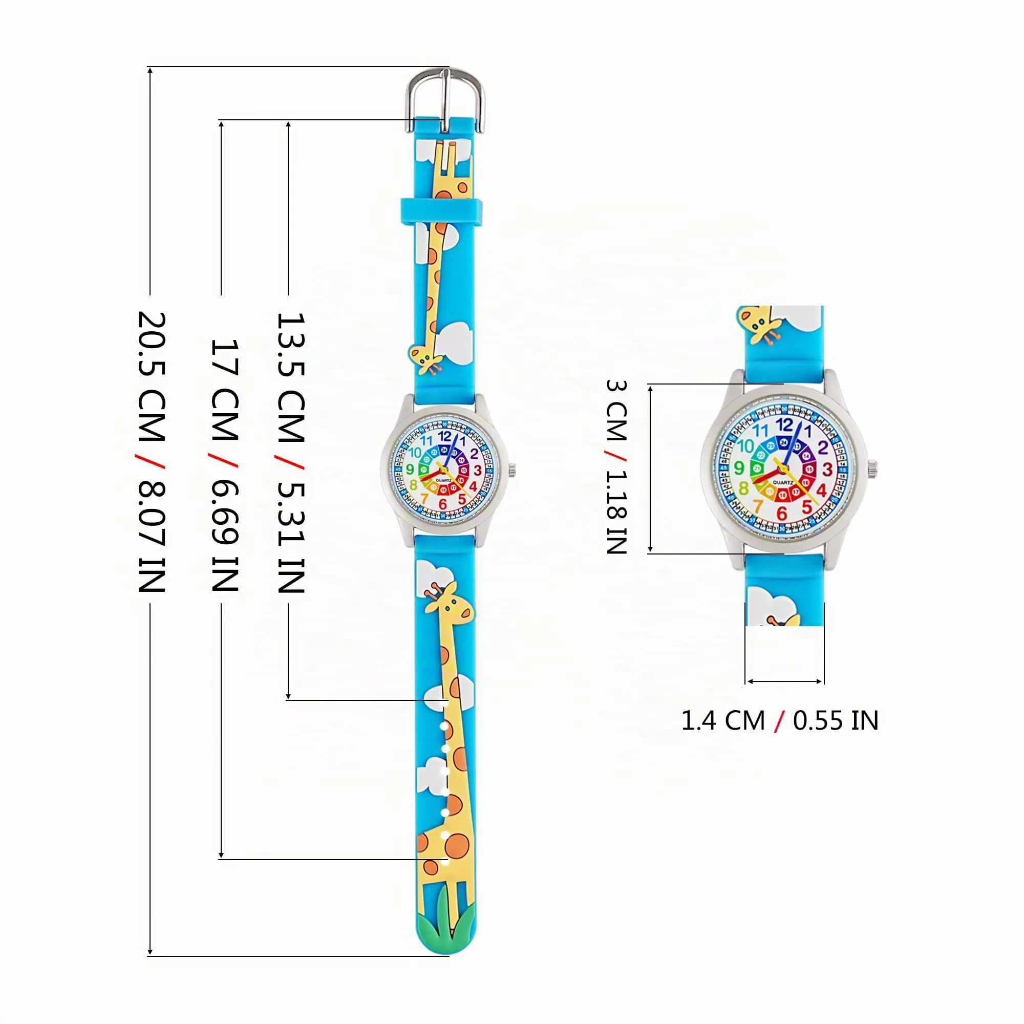 MUXIJIA Orologio Educativo per Bambini - Analogico Quarzo Orologi da Polso per Ragazzi e Ragazze - 3D Cartone Animato Cinturino in Silicone Orologio per Bambini e Ragazzi da 3-10 Anni - immagine 3