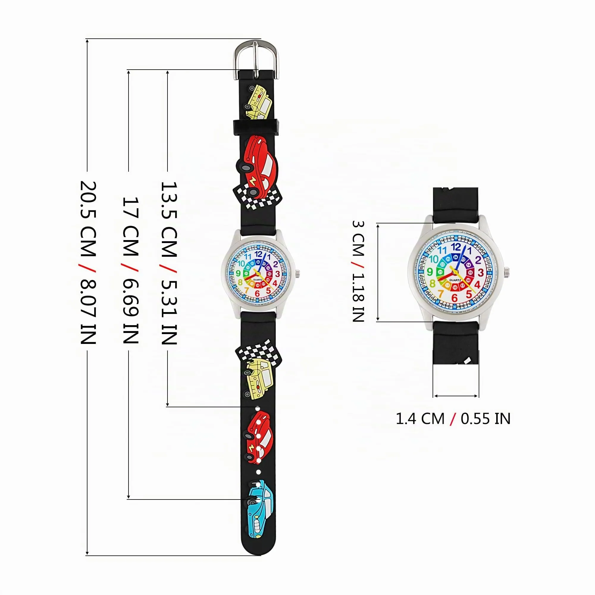 MUXIJIA Orologio Educativo per Bambini - Analogico Quarzo Orologi da Polso per Ragazzi e Ragazze - 3D Cartone Animato Cinturino in Silicone Orologio per Bambini e Ragazzi da 3-10 Anni - immagine 3