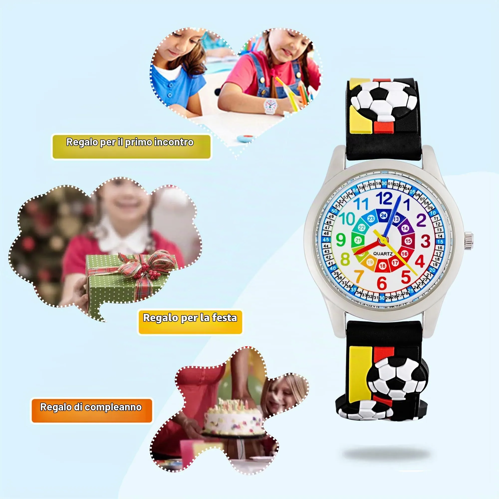 MUXIJIA Orologio Educativo per Bambini - Analogico Quarzo Orologi da Polso per Ragazzi e Ragazze - 3D Cartone Animato Cinturino in Silicone Orologio per Bambini e Ragazzi da 3-10 Anni - immagine 6