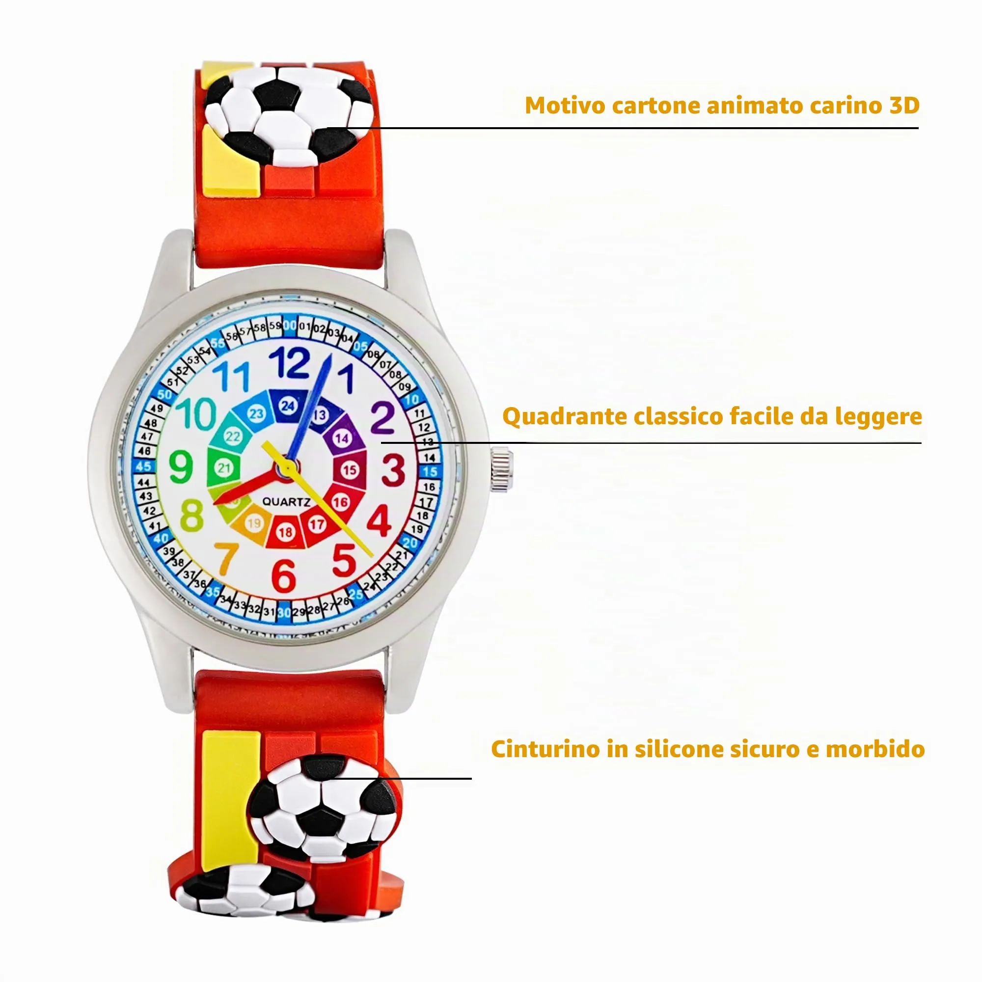 MUXIJIA Orologio Educativo per Bambini - Analogico Quarzo Orologi da Polso per Ragazzi e Ragazze - 3D Cartone Animato Cinturino in Silicone Orologio per Bambini e Ragazzi da 3-10 Anni - immagine 5