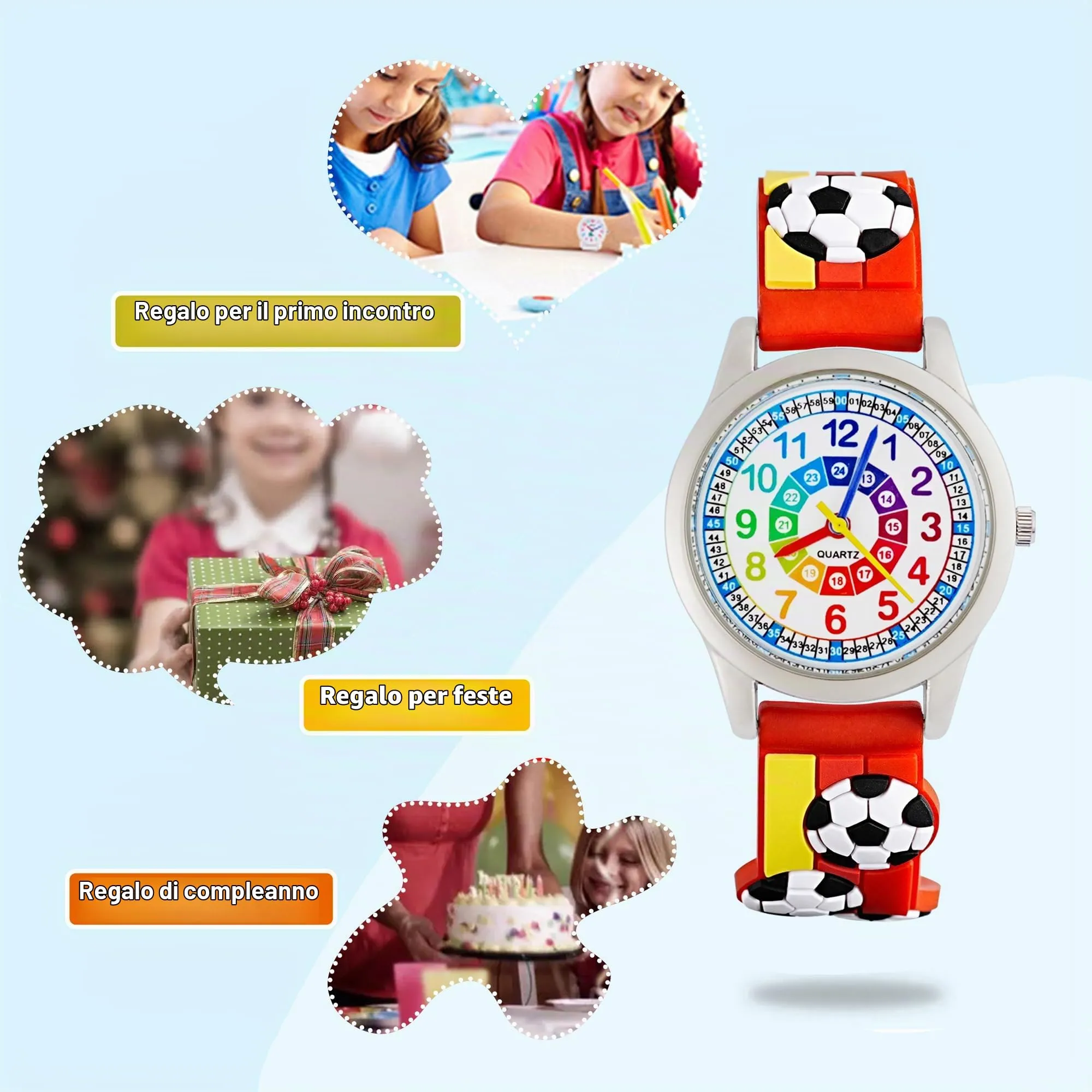 MUXIJIA Orologio Educativo per Bambini - Analogico Quarzo Orologi da Polso per Ragazzi e Ragazze - 3D Cartone Animato Cinturino in Silicone Orologio per Bambini e Ragazzi da 3-10 Anni - immagine 6