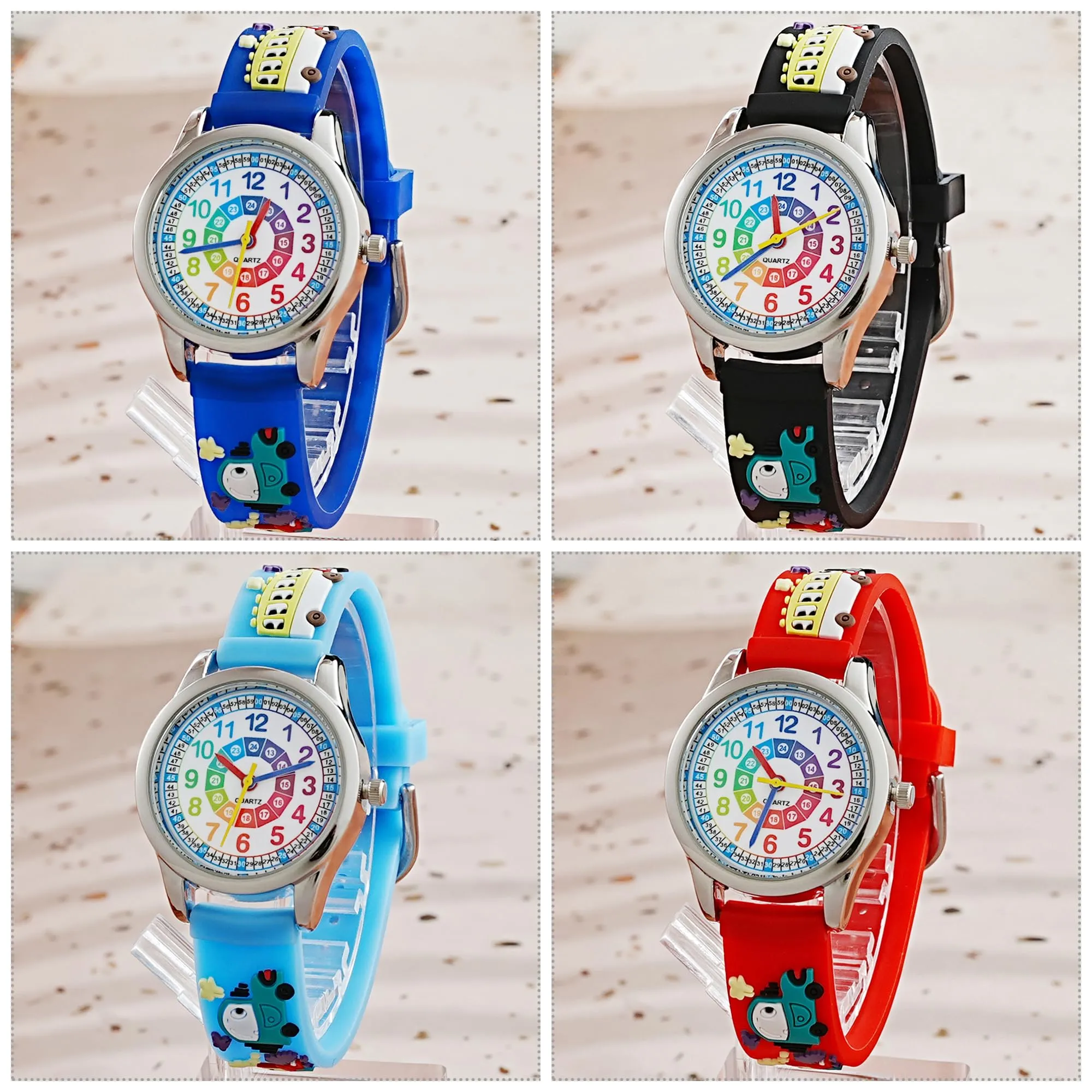 MUXIJIA Orologio Educativo per Bambini - Analogico Quarzo Orologi da Polso per Ragazzi e Ragazze - 3D Cartone Animato Cinturino in Silicone Orologio per Bambini e Ragazzi da 3-10 Anni - immagine 2