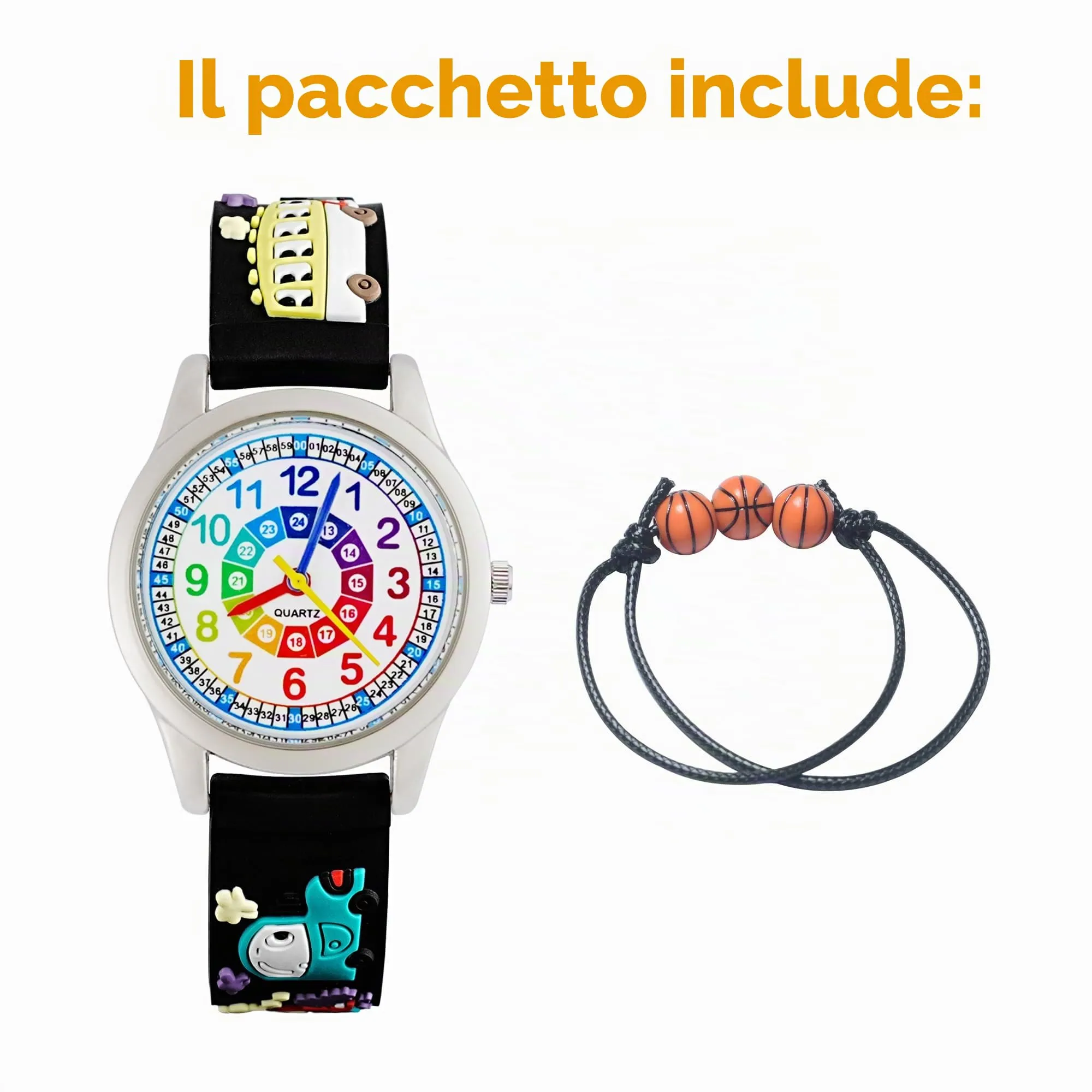 MUXIJIA Orologio Educativo per Bambini - Analogico Quarzo Orologi da Polso per Ragazzi e Ragazze - 3D Cartone Animato Cinturino in Silicone Orologio per Bambini e Ragazzi da 3-10 Anni - immagine 7