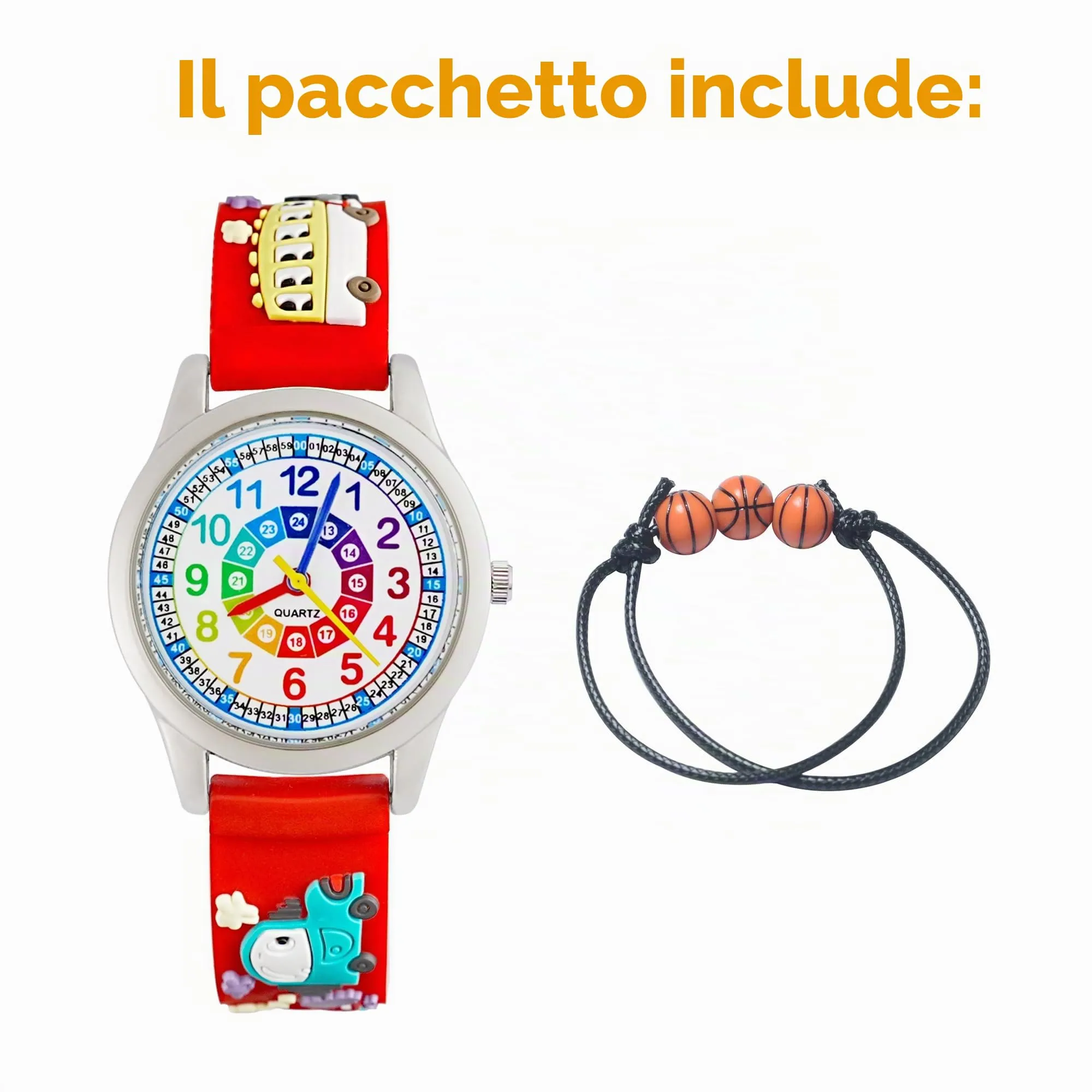 MUXIJIA Orologio Educativo per Bambini - Analogico Quarzo Orologi da Polso per Ragazzi e Ragazze - 3D Cartone Animato Cinturino in Silicone Orologio per Bambini e Ragazzi da 3-10 Anni - immagine 7