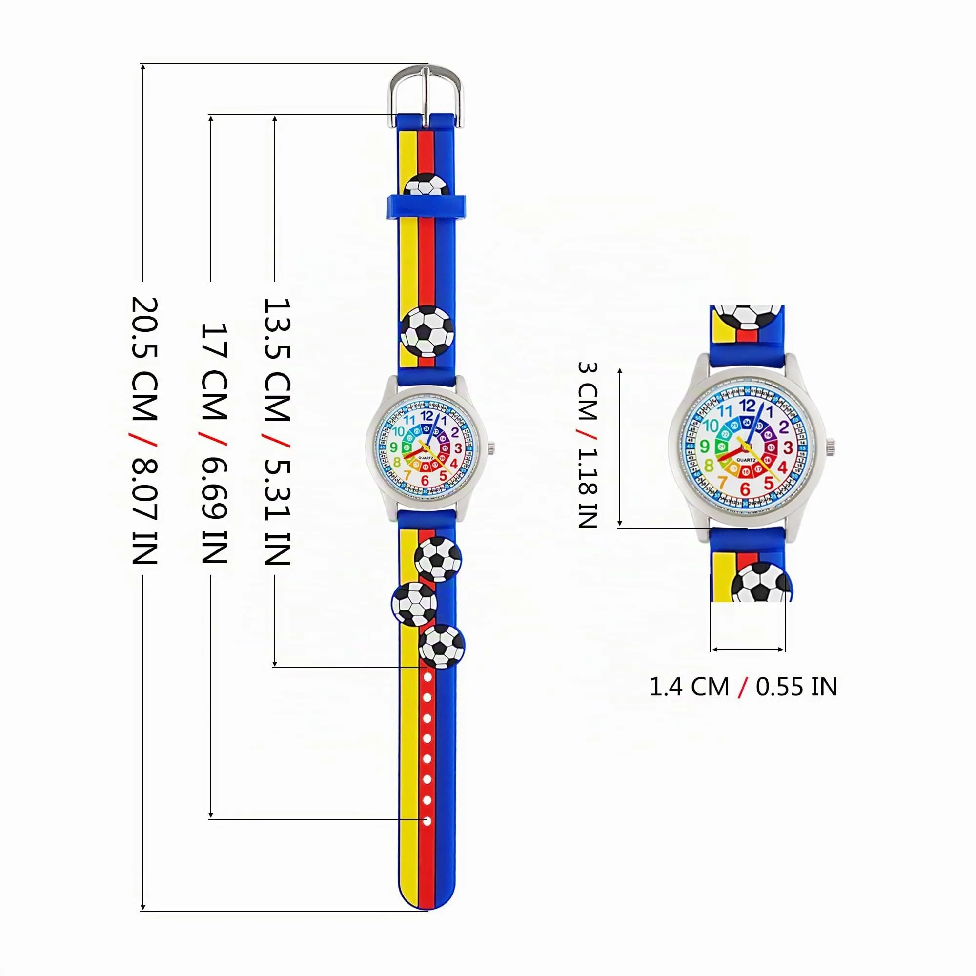 MUXIJIA Orologio Educativo per Bambini - Analogico Quarzo Orologi da Polso per Ragazzi e Ragazze - 3D Cartone Animato Cinturino in Silicone Orologio per Bambini e Ragazzi da 3-10 Anni - immagine 3