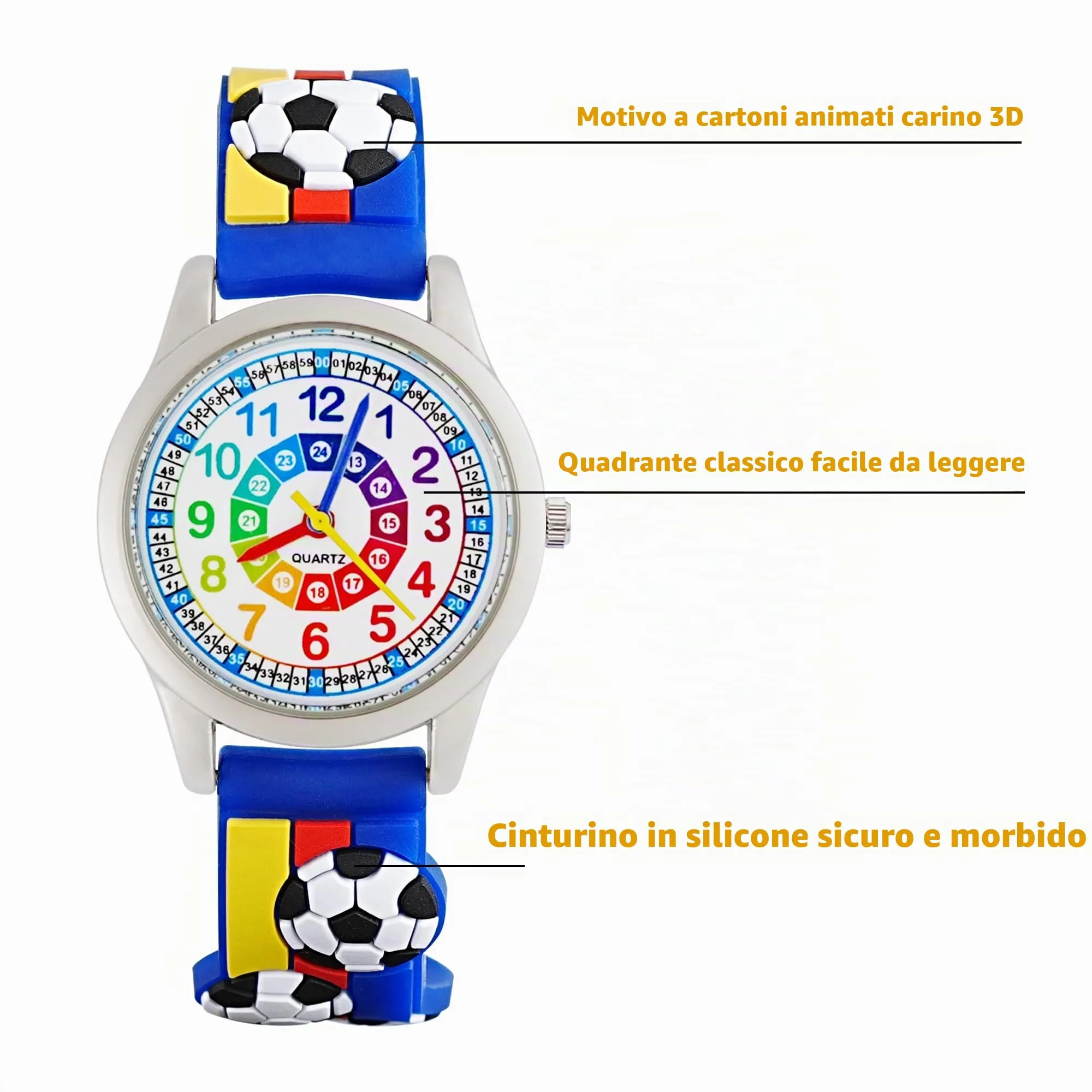 MUXIJIA Orologio Educativo per Bambini - Analogico Quarzo Orologi da Polso per Ragazzi e Ragazze - 3D Cartone Animato Cinturino in Silicone Orologio per Bambini e Ragazzi da 3-10 Anni - immagine 5