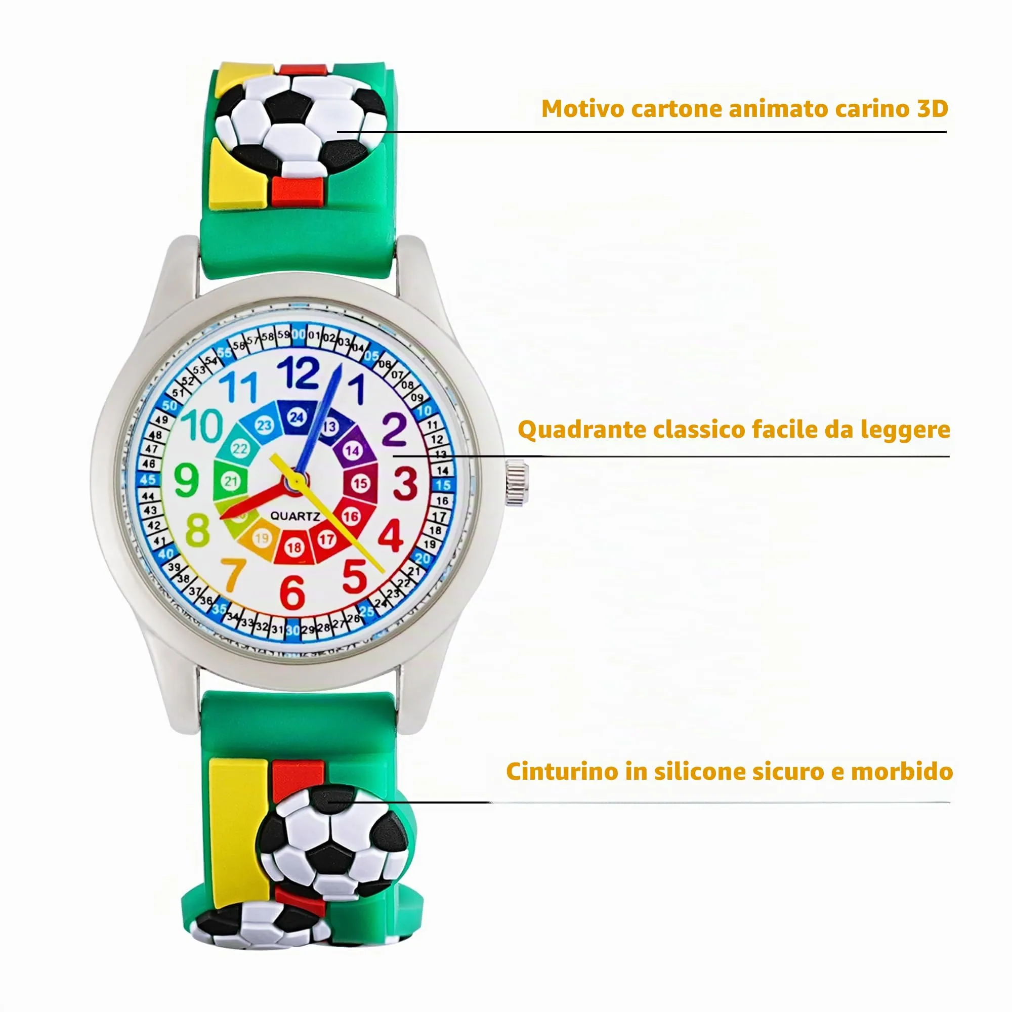 MUXIJIA Orologio Educativo per Bambini - Analogico Quarzo Orologi da Polso per Ragazzi e Ragazze - 3D Cartone Animato Cinturino in Silicone Orologio per Bambini e Ragazzi da 3-10 Anni - immagine 5