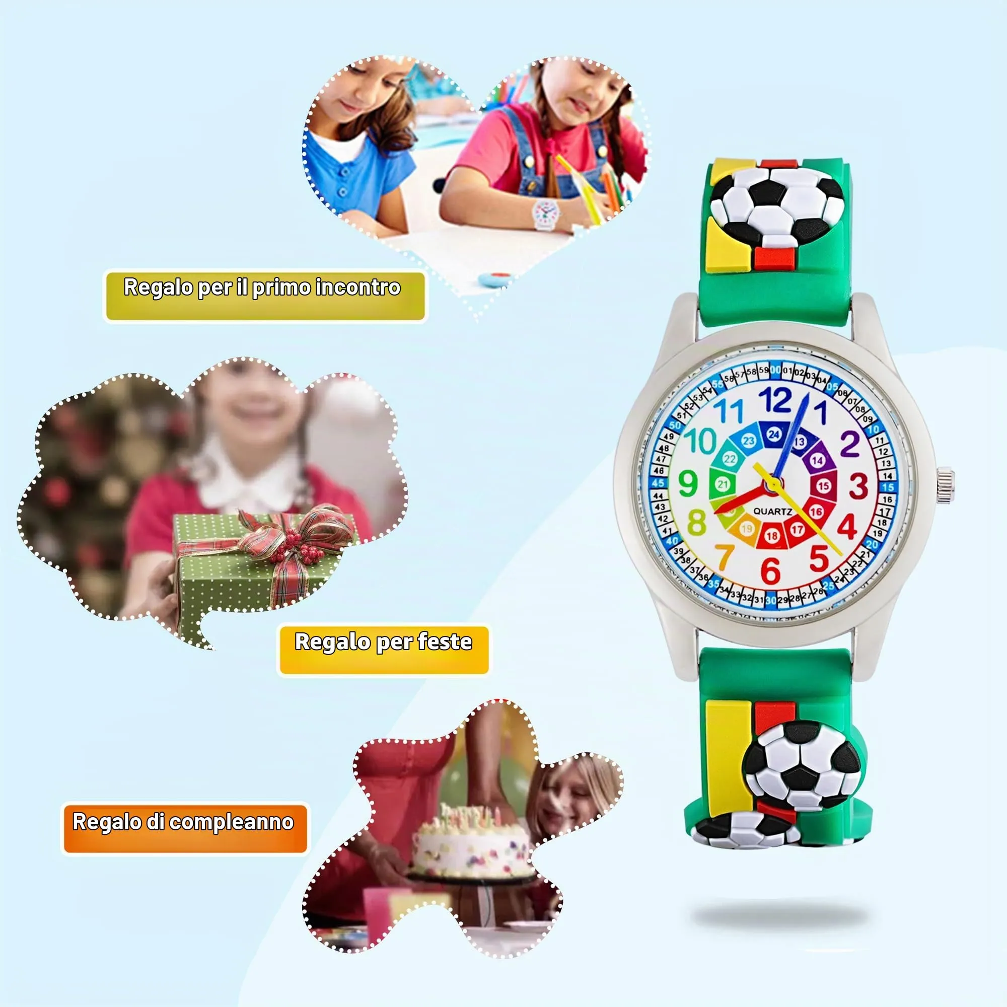 MUXIJIA Orologio Educativo per Bambini - Analogico Quarzo Orologi da Polso per Ragazzi e Ragazze - 3D Cartone Animato Cinturino in Silicone Orologio per Bambini e Ragazzi da 3-10 Anni - immagine 6