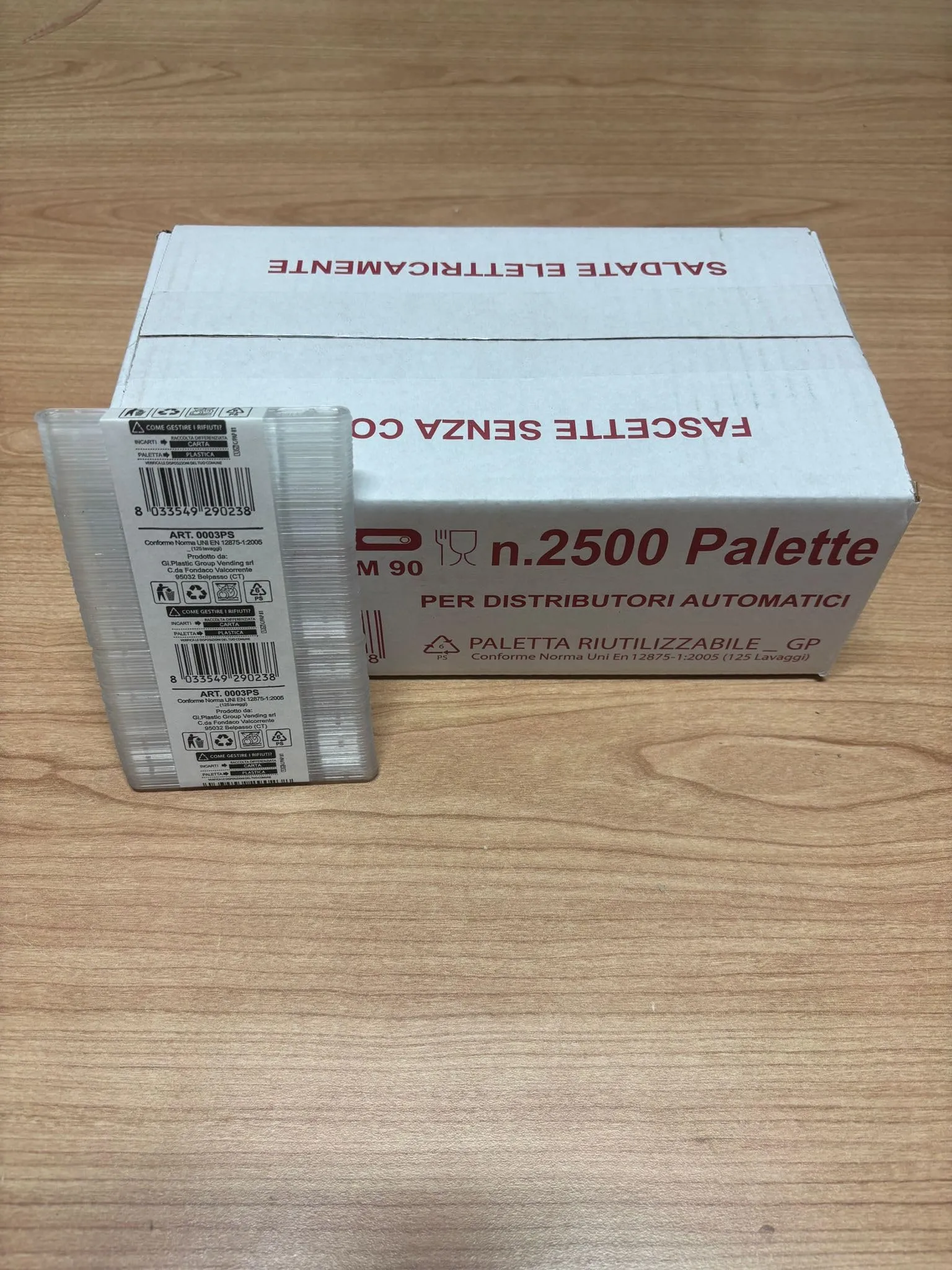 Palette in Plastica per Distributori Automatici – 5000 Pezzi (2 Scatole da 2500) – Riutilizzabili, 90 mm – Made in Italy - immagine 1