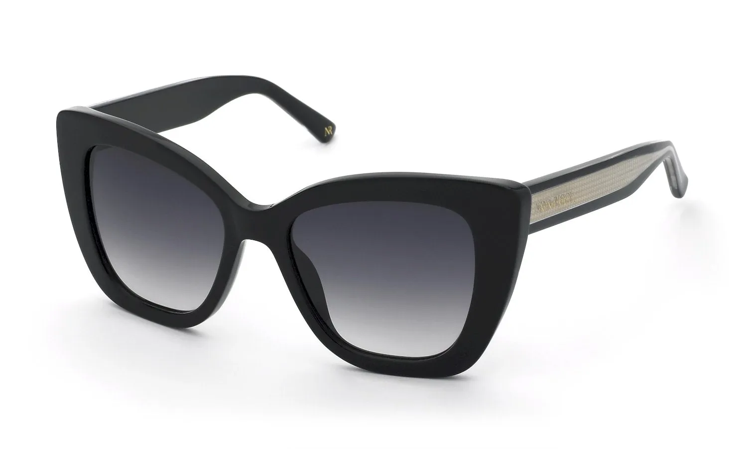 Nina Ricci SNR376 700 Occhiali da sole Acetato Nero Fumo Squadrata Normale Sfumato - immagine 1