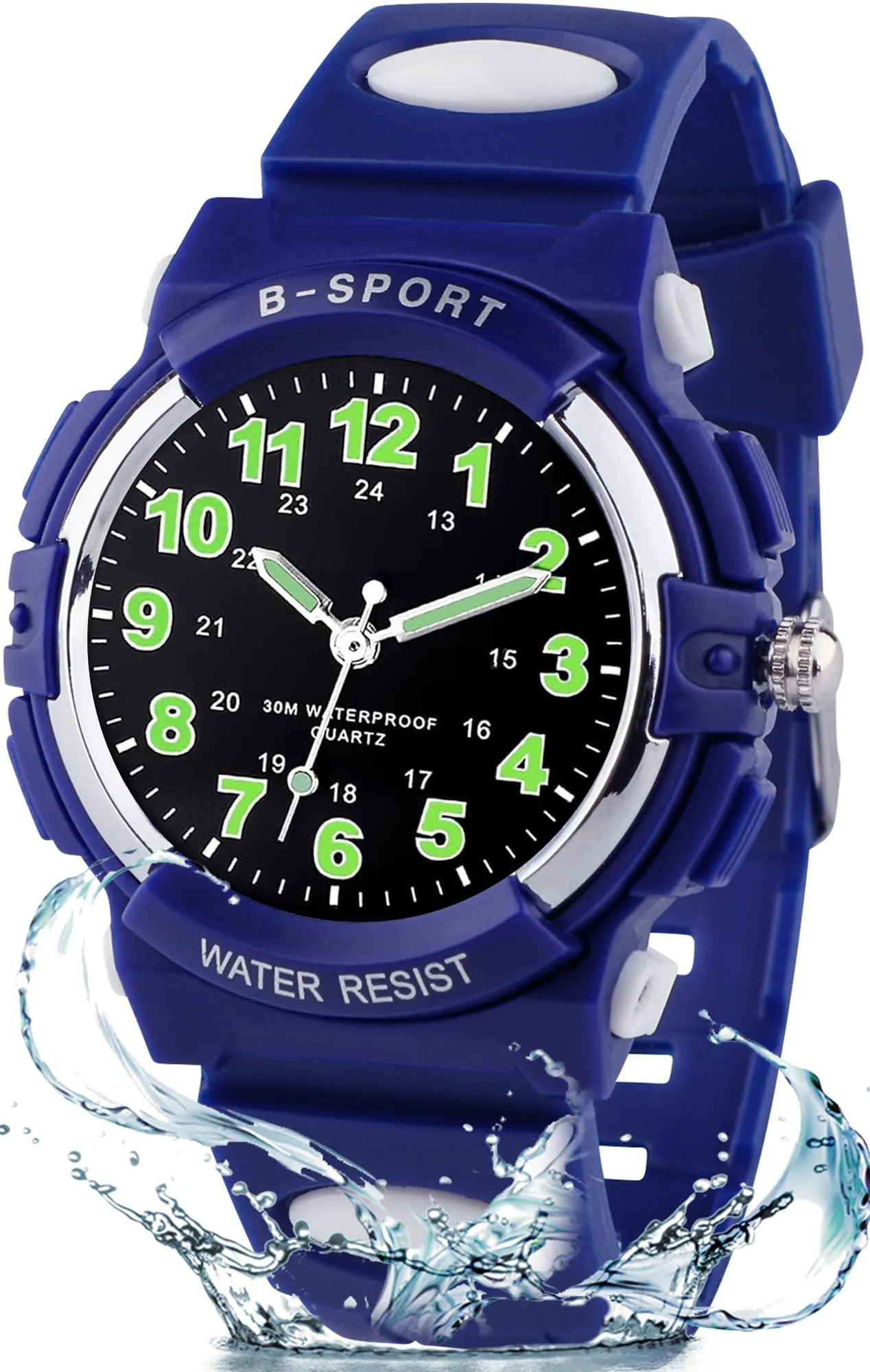 Edillas Orologio digitale bambino,30M Impermeabile Orologio Multifunzione - immagine 1