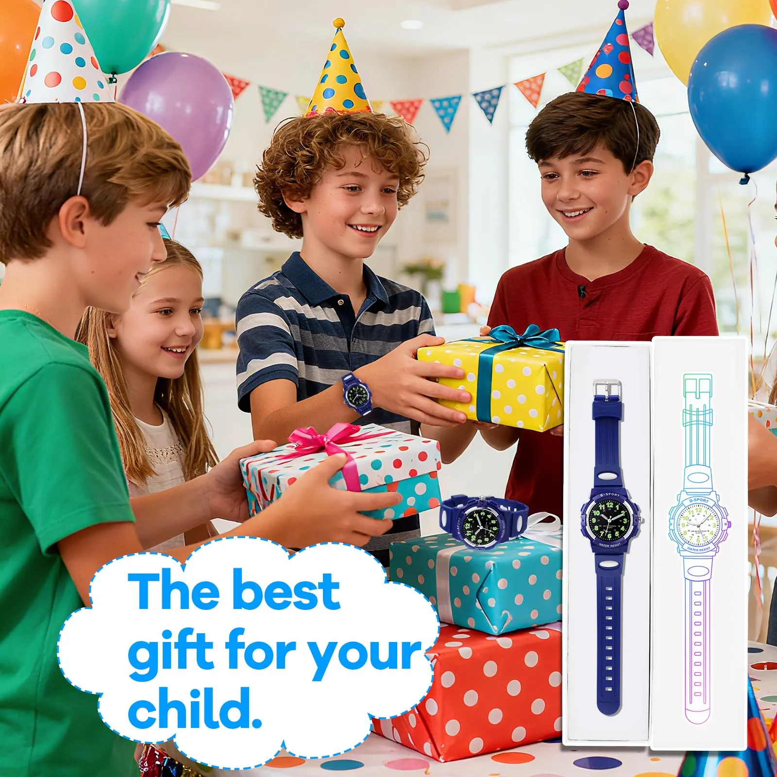 Edillas Orologio digitale bambino,30M Impermeabile Orologio Multifunzione - immagine 6