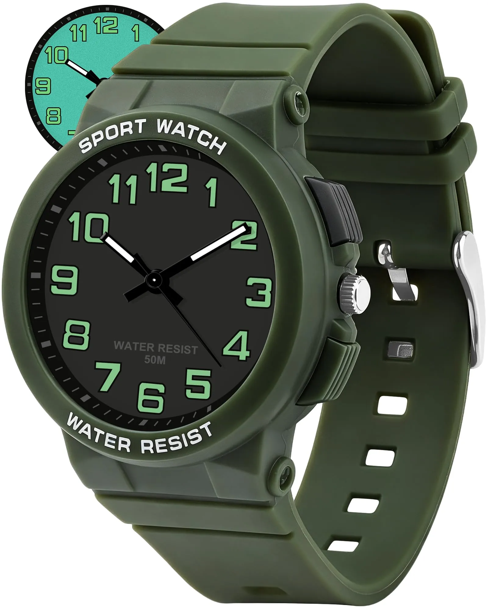 Ayybboo Orologio Bambino Didattico Bambini con Quadrante Leggibile,Imparare l'Ora Facile,Impermeabile 3ATM,Cinturino Morbido Regolabile,Educativo Regalo per Ragazzi e Ragazze 4-12 Anni - immagine 1