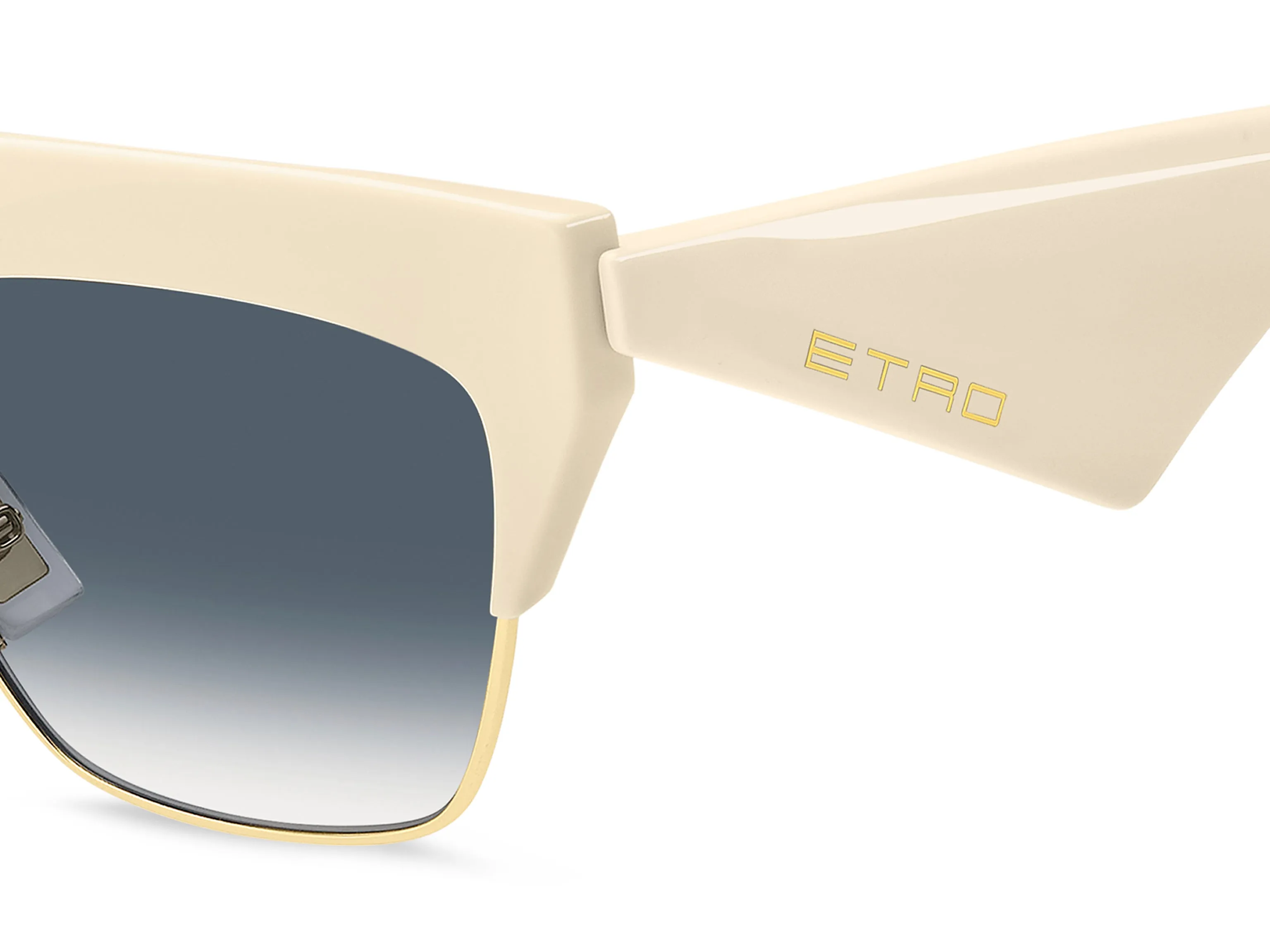 ETRO ETROCLUB SZJ/08 Occhiali da sole Metallo Avorio Blu Squadrata Normale Sfumato - immagine 3