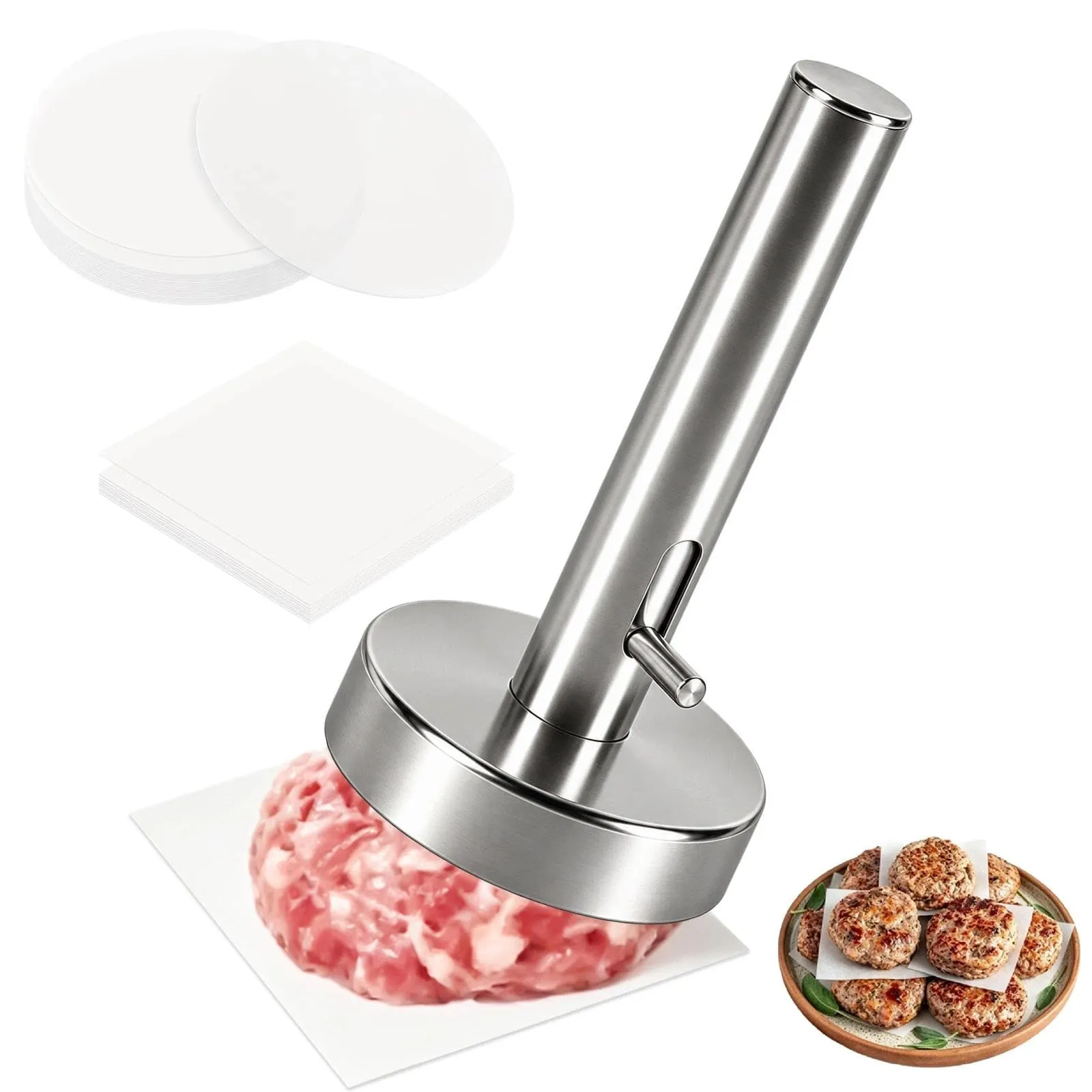 Falafel Polpette Stampo in Acciai Inox 6cm con 100 Carta Forno per Polpette - immagine 8