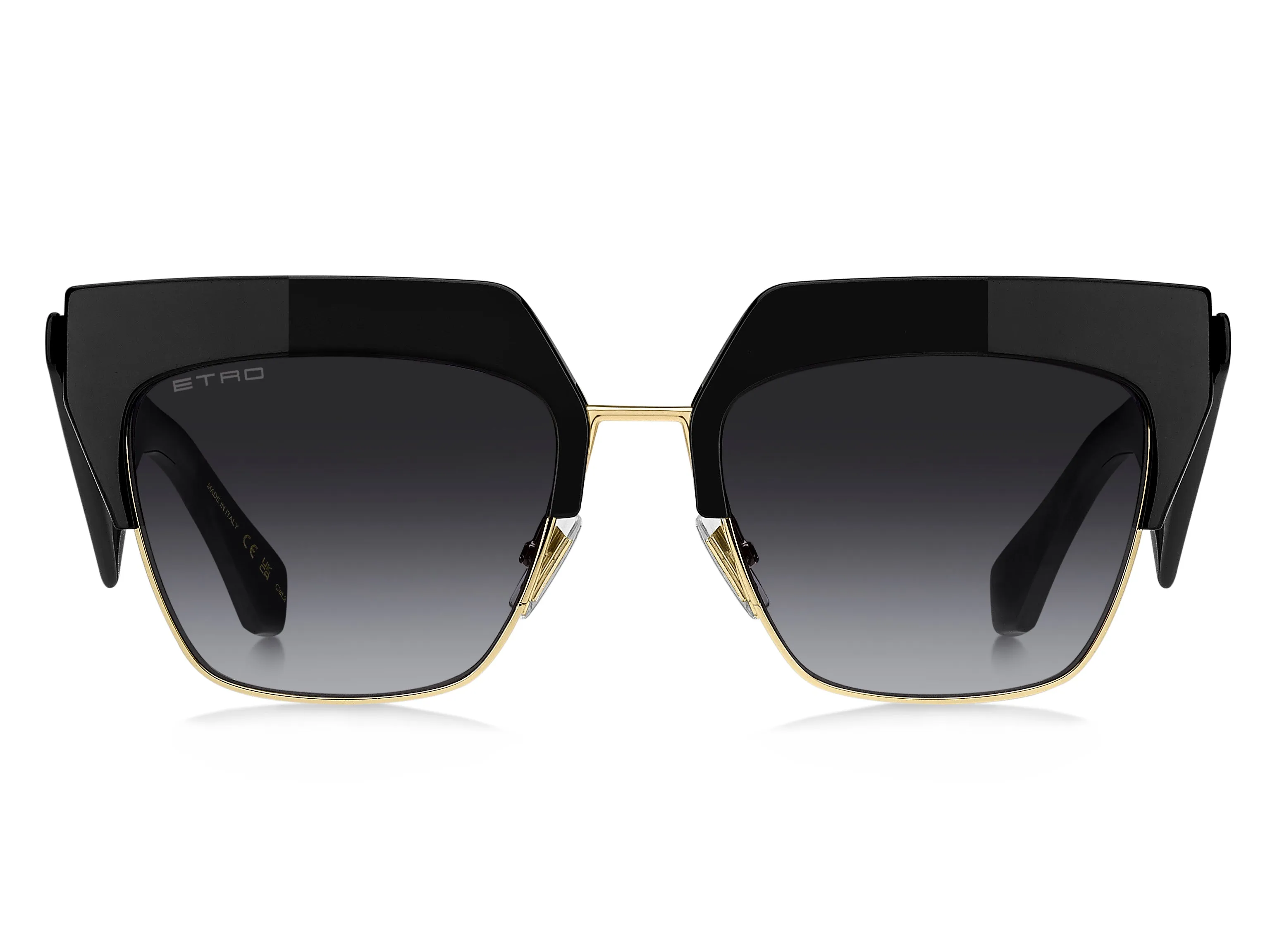 ETRO ETROCLUB 807/9O Occhiali da sole Metallo Nero Grigio Squadrata Normale Sfumato - immagine 2