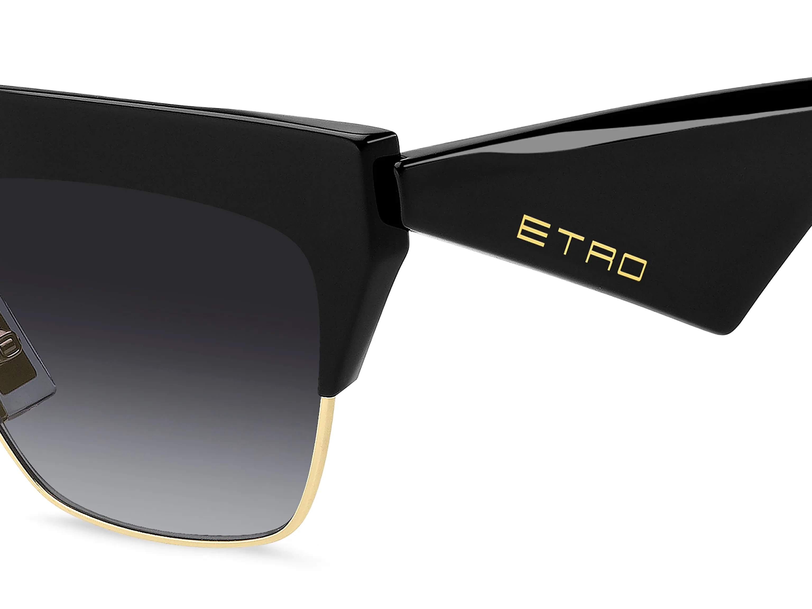 ETRO ETROCLUB 807/9O Occhiali da sole Metallo Nero Grigio Squadrata Normale Sfumato - immagine 3