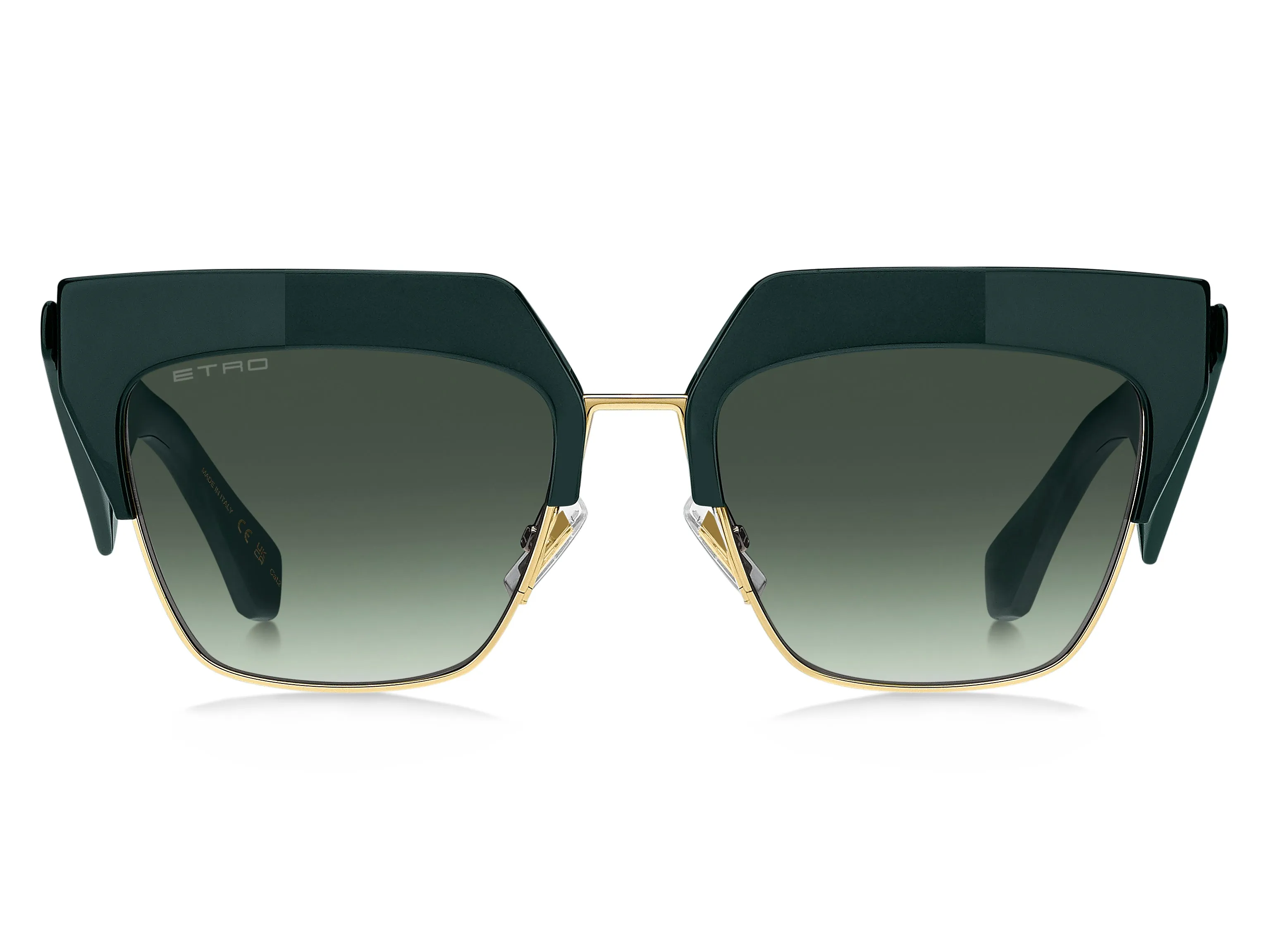 ETRO ETROCLUB 1ED/9K Occhiali da sole Metallo Verde Verde Squadrata Normale Sfumato - immagine 2