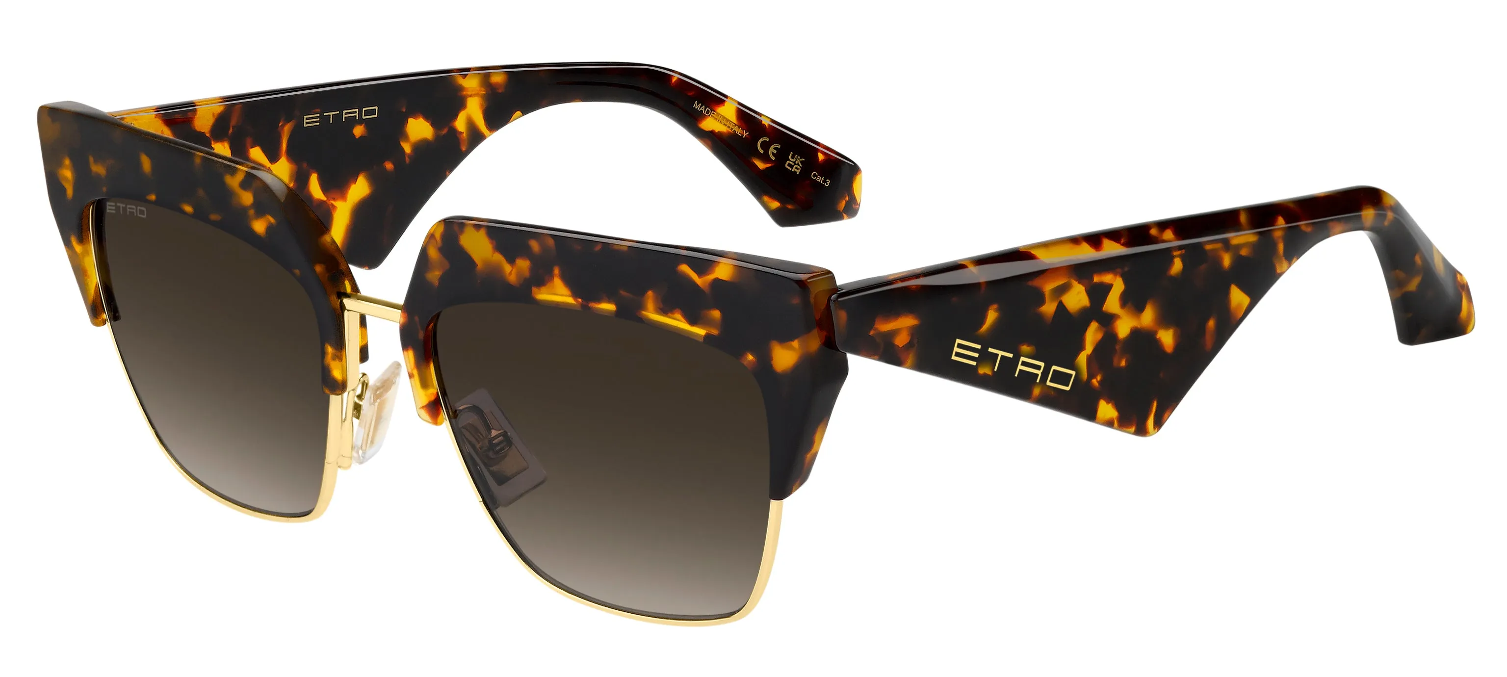 ETRO ETROCLUB 086/HA Occhiali da sole Metallo Havana Marrone Squadrata Normale Sfumato - immagine 1