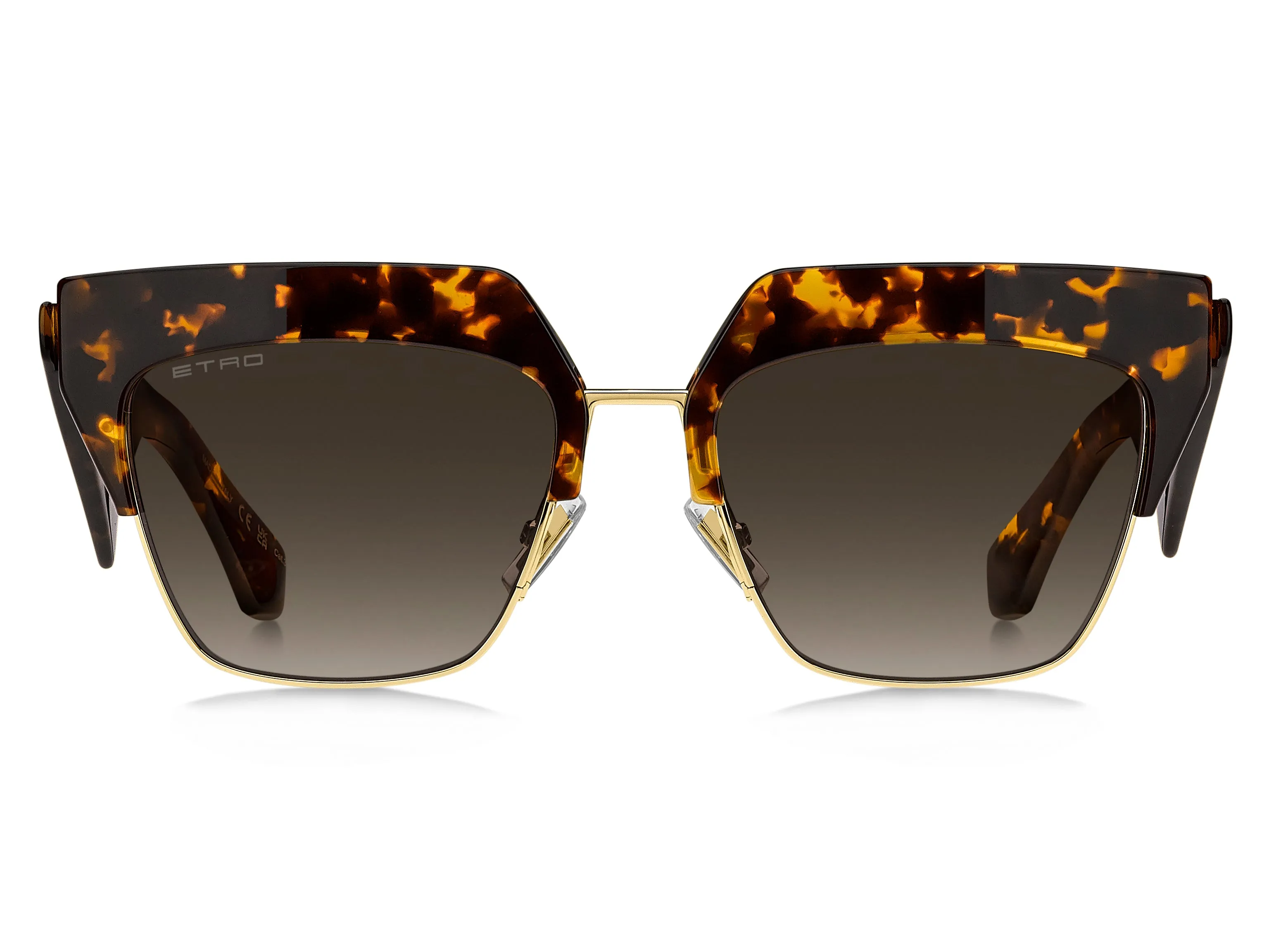 ETRO ETROCLUB 086/HA Occhiali da sole Metallo Havana Marrone Squadrata Normale Sfumato - immagine 2