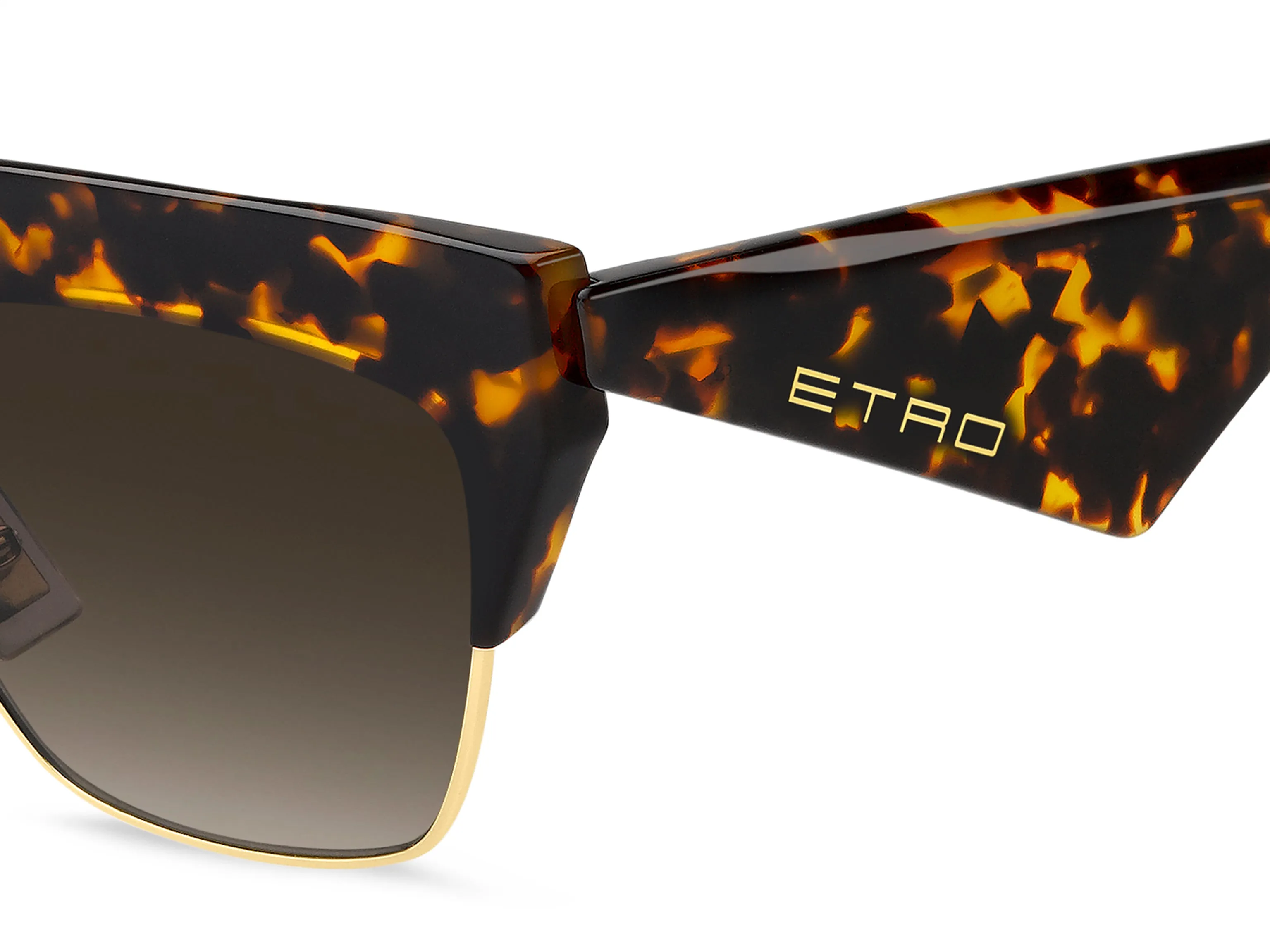 ETRO ETROCLUB 086/HA Occhiali da sole Metallo Havana Marrone Squadrata Normale Sfumato - immagine 3