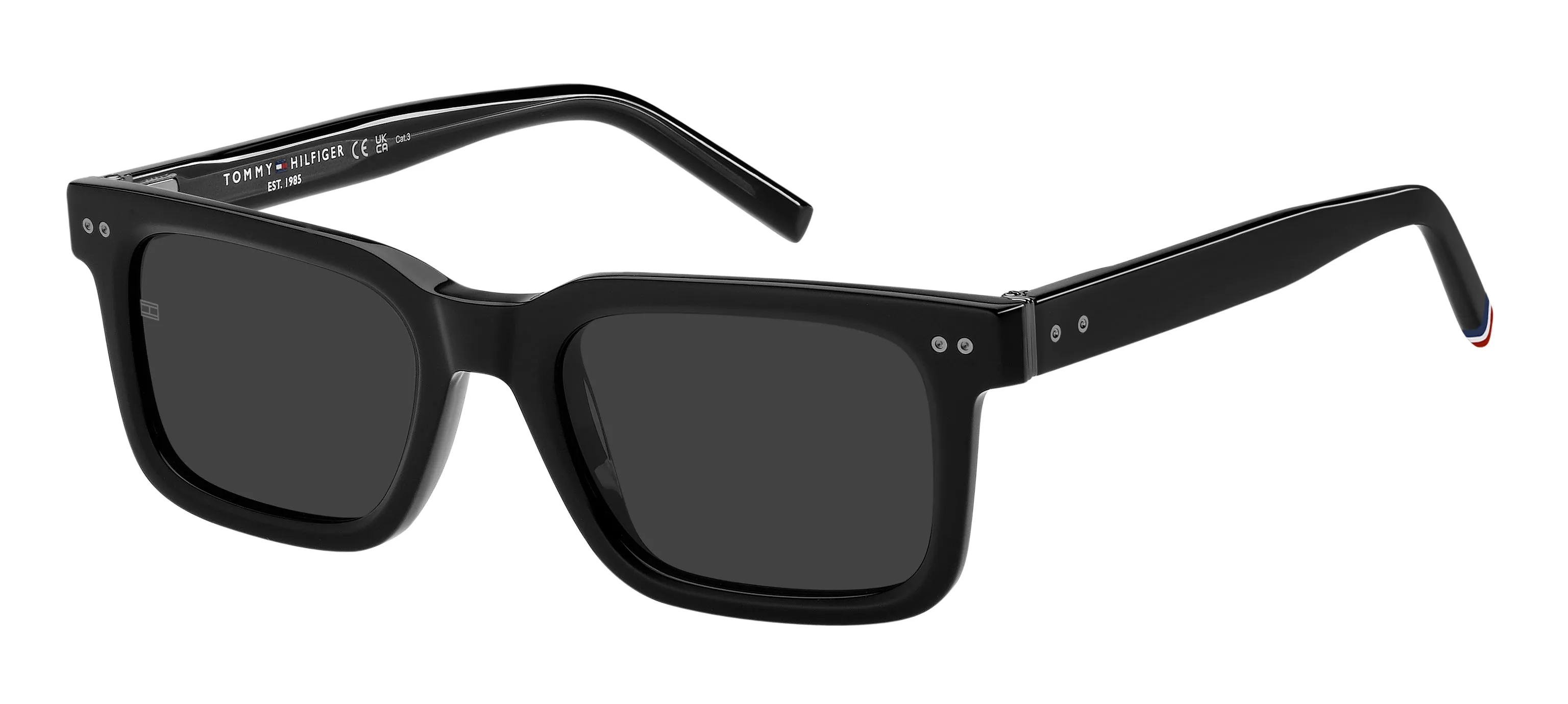 Tommy Hilfiger TH 85/S 807/IR Occhiali da sole Acetato Nero Grigio Squadrata Normale - immagine 1