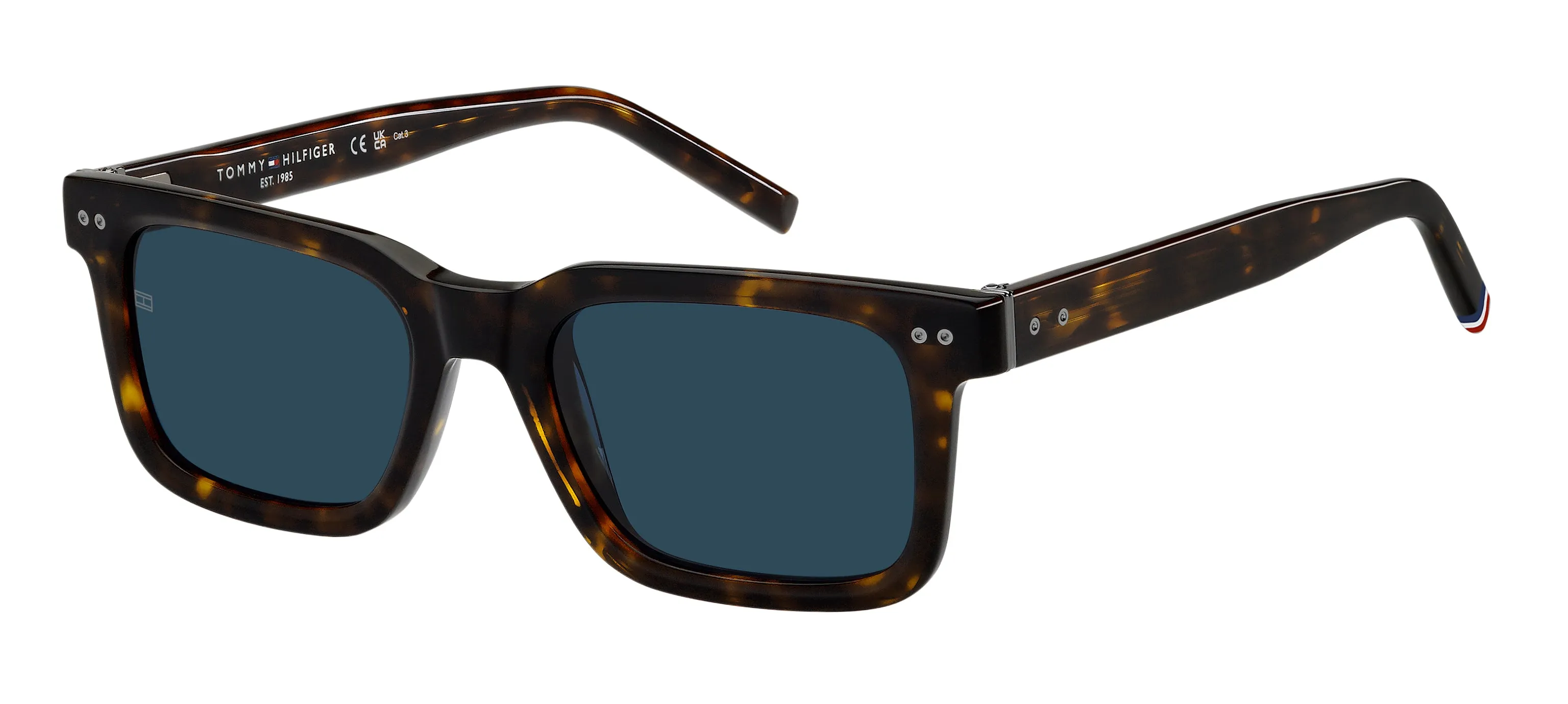 Tommy Hilfiger TH 85/S 086/KU Occhiali da sole Acetato Havana Blu Squadrata Normale - immagine 1