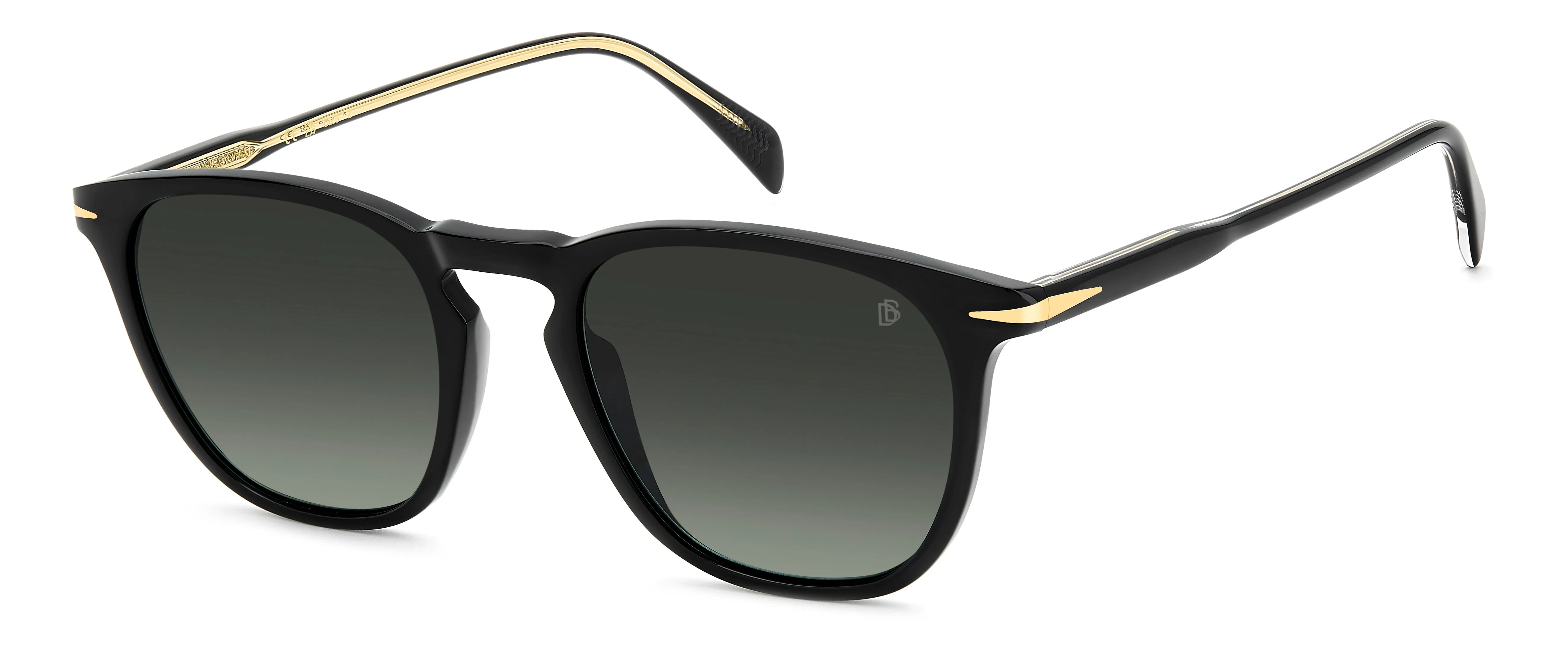 DAVID BECKHAM DB 1160/S 807/LB Occhiali da sole Acetato Nero Verde Squadrata Polarizzata Sfumato - immagine 1