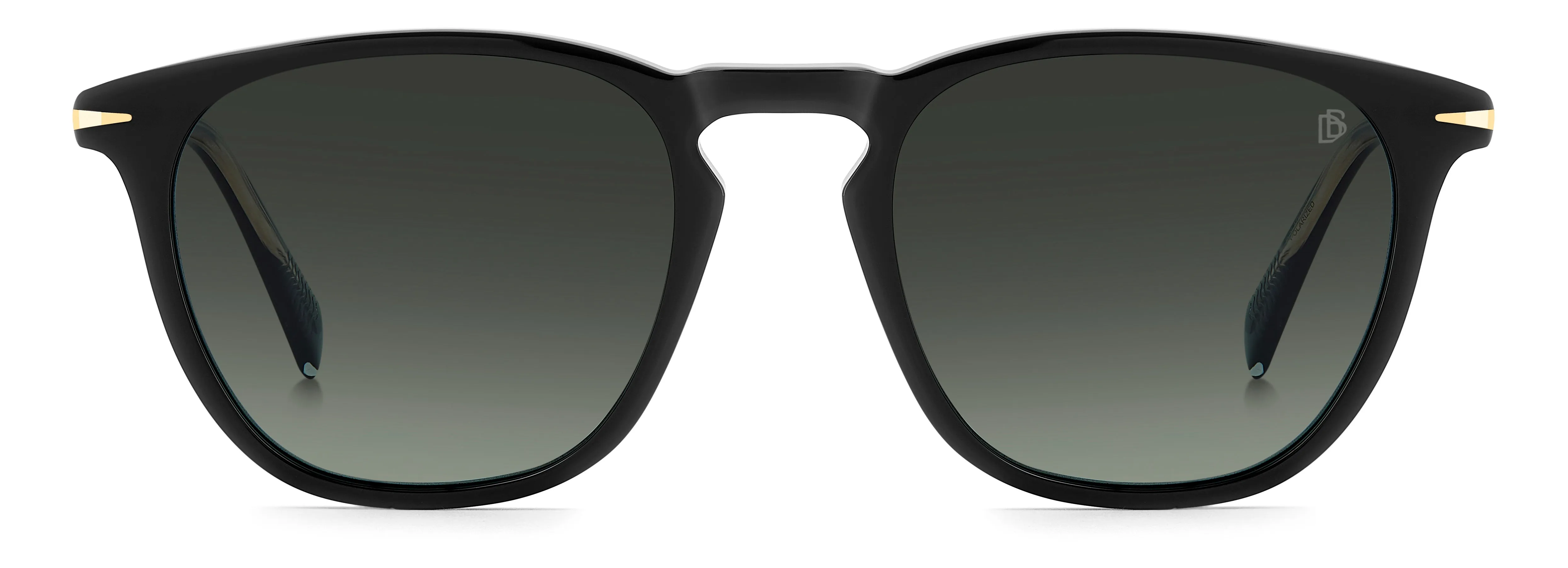 DAVID BECKHAM DB 1160/S 807/LB Occhiali da sole Acetato Nero Verde Squadrata Polarizzata Sfumato - immagine 2