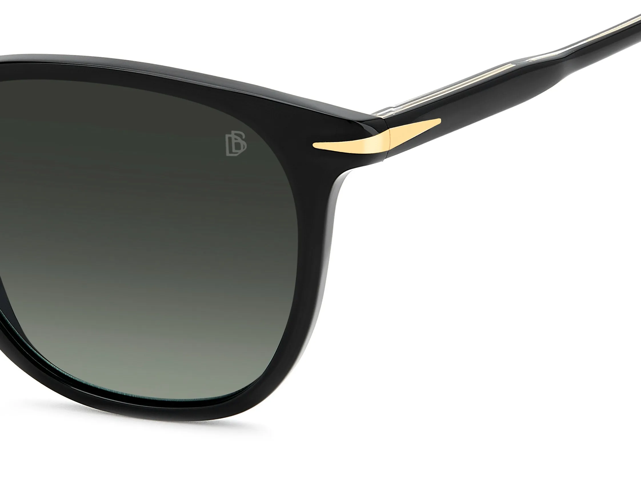 DAVID BECKHAM DB 1160/S 807/LB Occhiali da sole Acetato Nero Verde Squadrata Polarizzata Sfumato - immagine 3