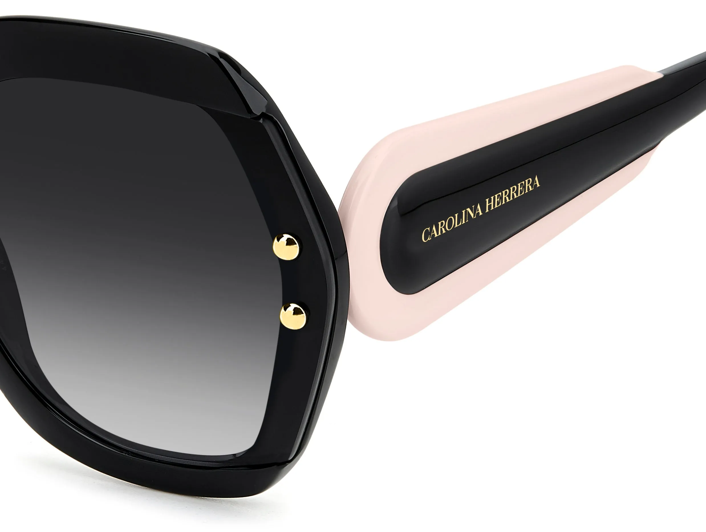 Carolina Herrera HER 0314/G/S 3H2/9O Occhiali da sole Acetato Nero Grigio Squadrata Normale Sfumato - immagine 3