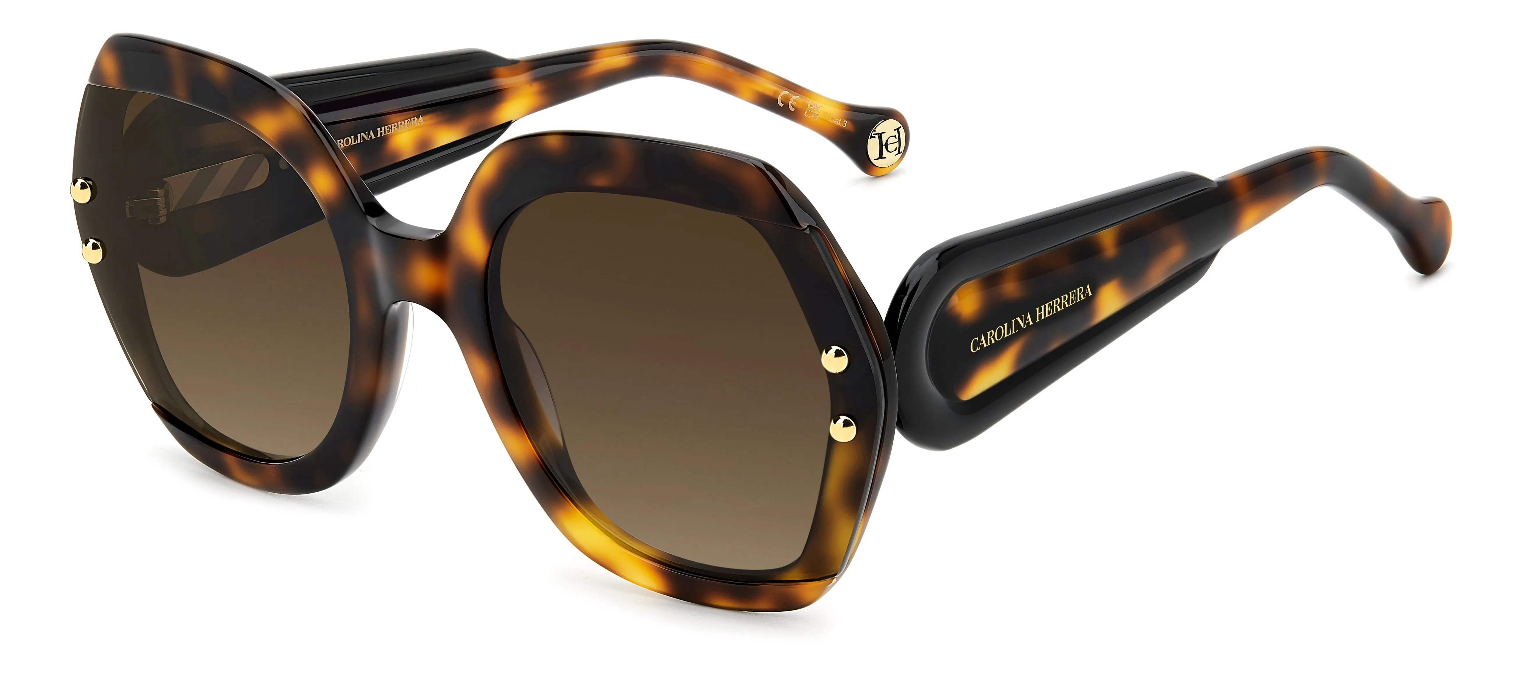 Carolina Herrera HER 0314/G/S 086/HA Occhiali da sole Acetato Havana Marrone Squadrata Normale Sfumato - immagine 1