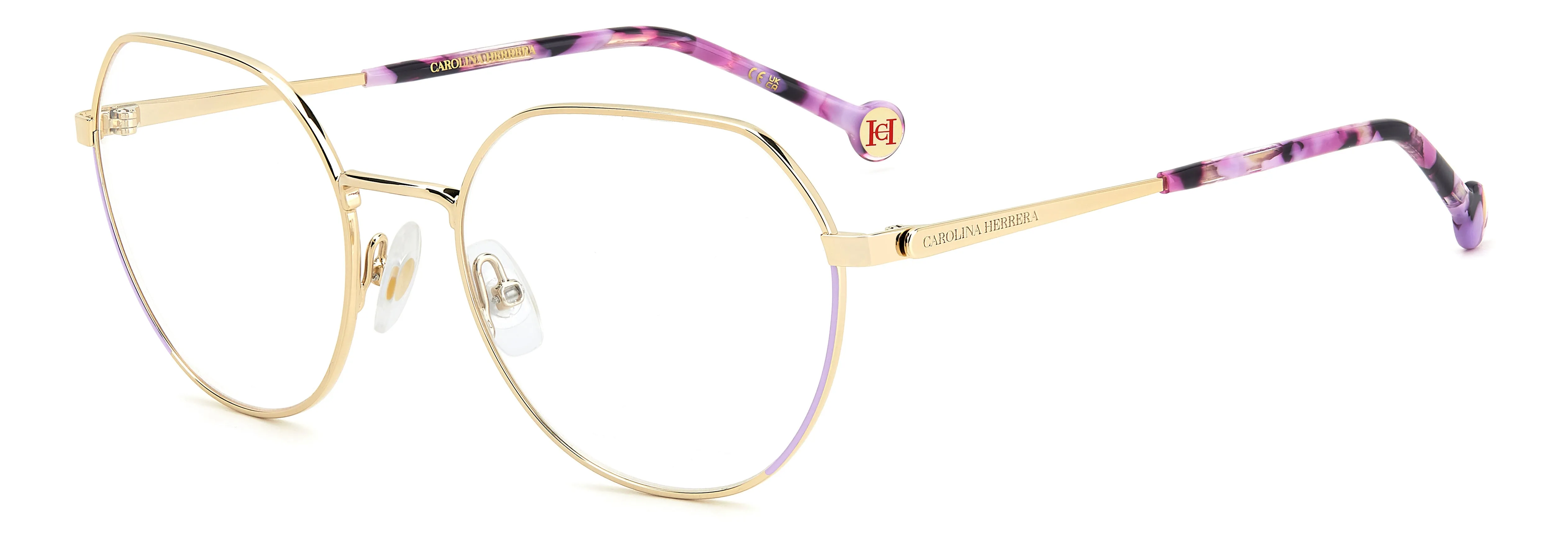 Carolina Herrera HER 0296 BIA Montature da vista Metallo Viola Rotonda Normale - immagine 1